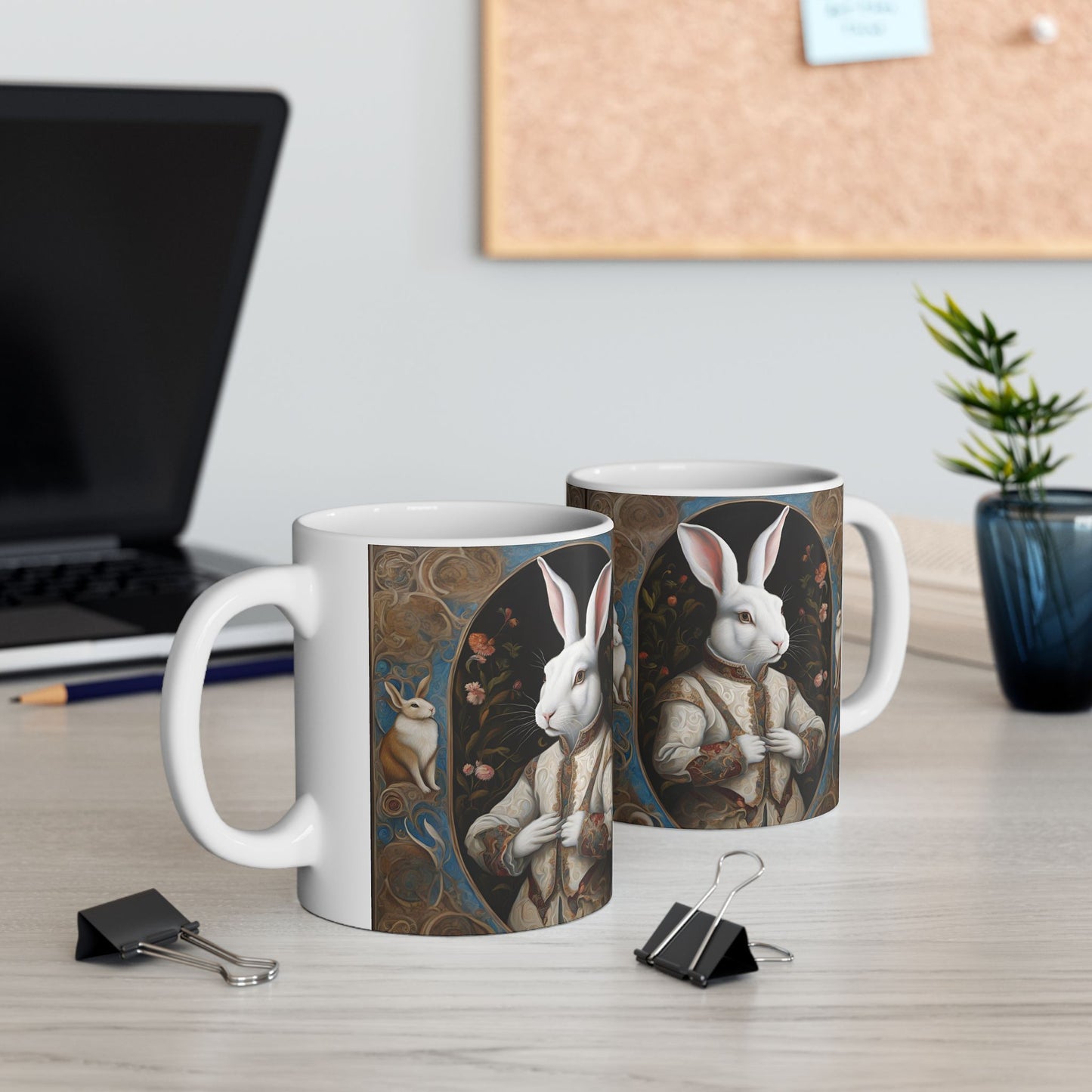 Regal Rabbit Coffee Mug Cup 11oz Fantasy Animal Art Ceramic Mug