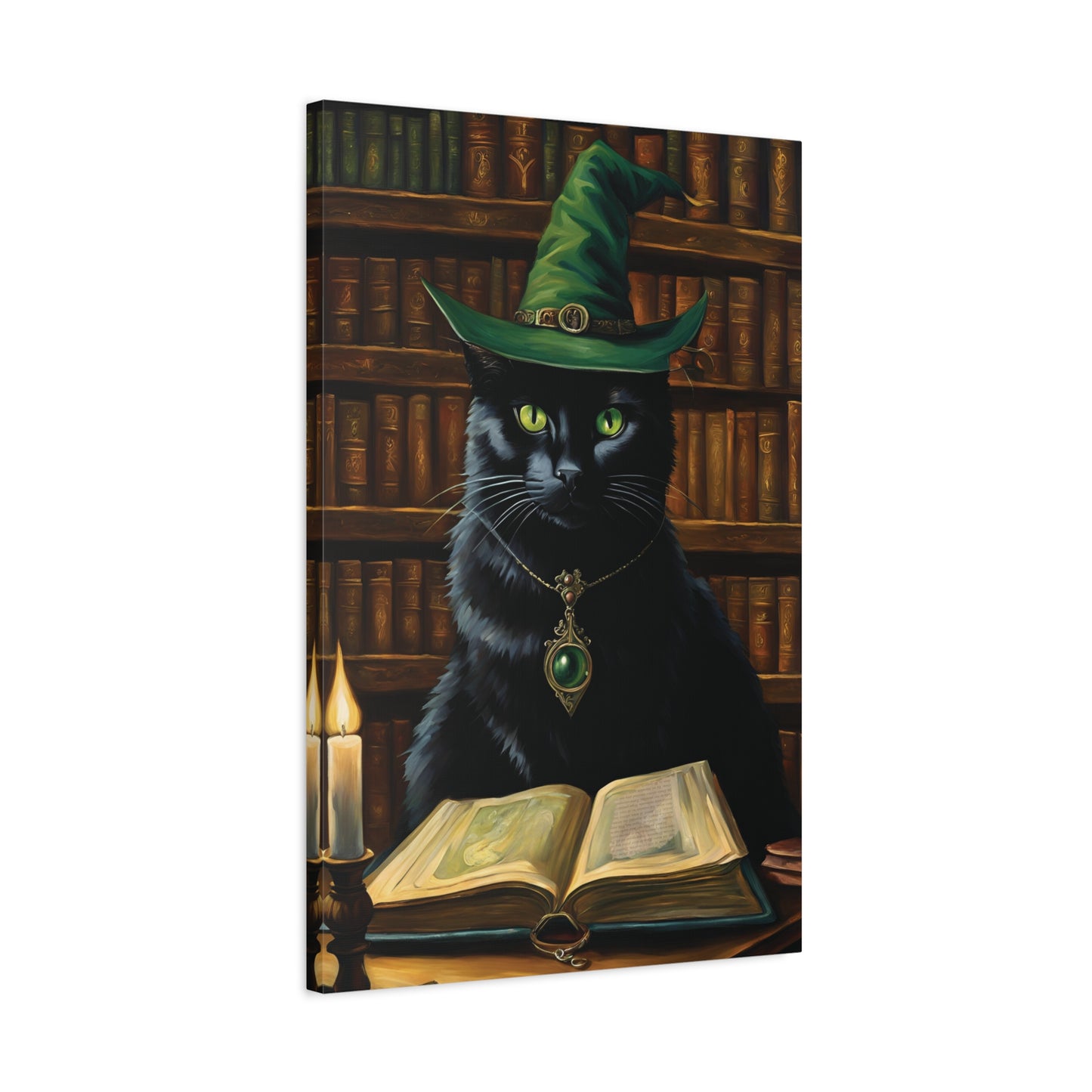 Wizard Cat Feline Art Canvas Print Wall Decor 20x30 Inch Ready To Hang Canvas 20″ x 30″ (Vertical) 1.25"