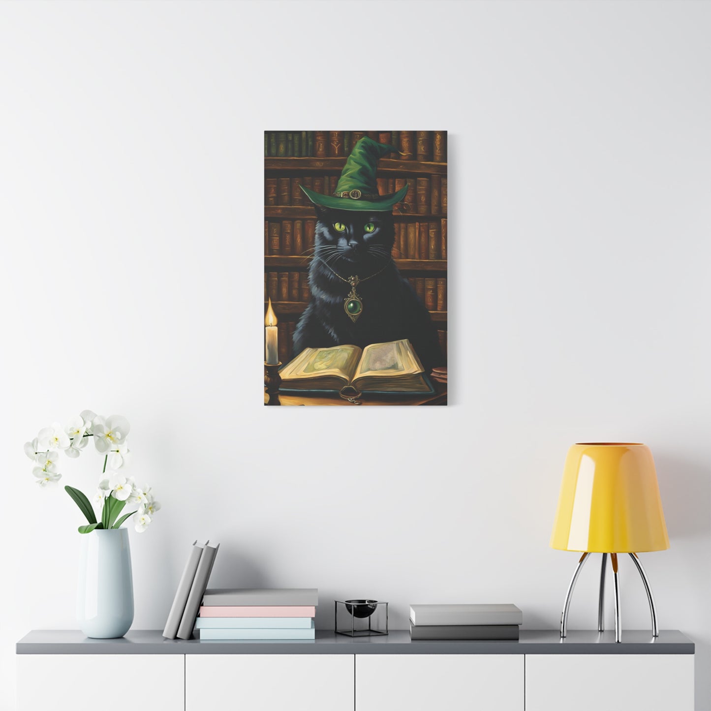 Wizard Cat Feline Art Canvas Print Wall Decor 20x30 Inch Ready To Hang Canvas