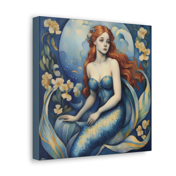 Mermaid Art Canvas Gallery Wrap Print 12x12 inch 12″ x 12″ 1.25"