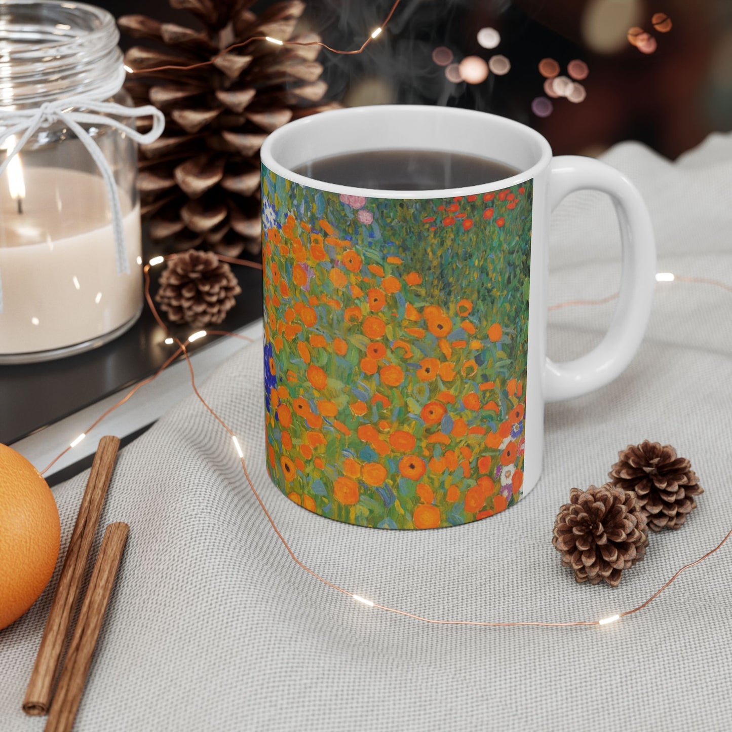 Flower Garden Gustav Klimt Art Nouveau Ceramic Coffee Mug 11oz Mug