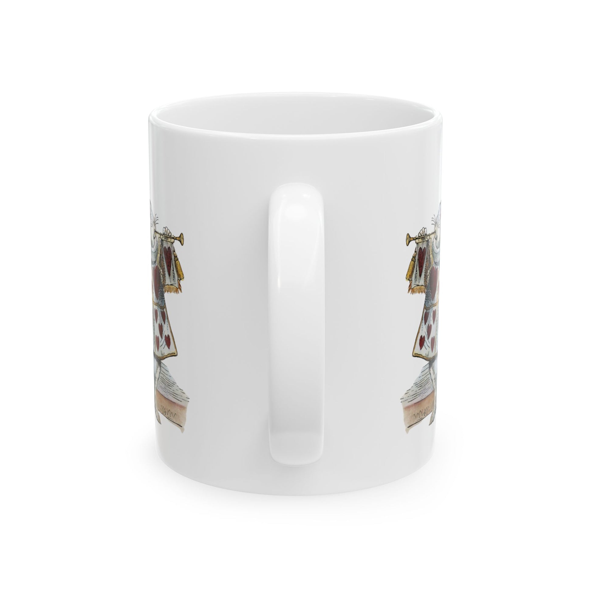 White Rabbit Herald Coffee Mug 11oz Art Ceramic Cup Mug