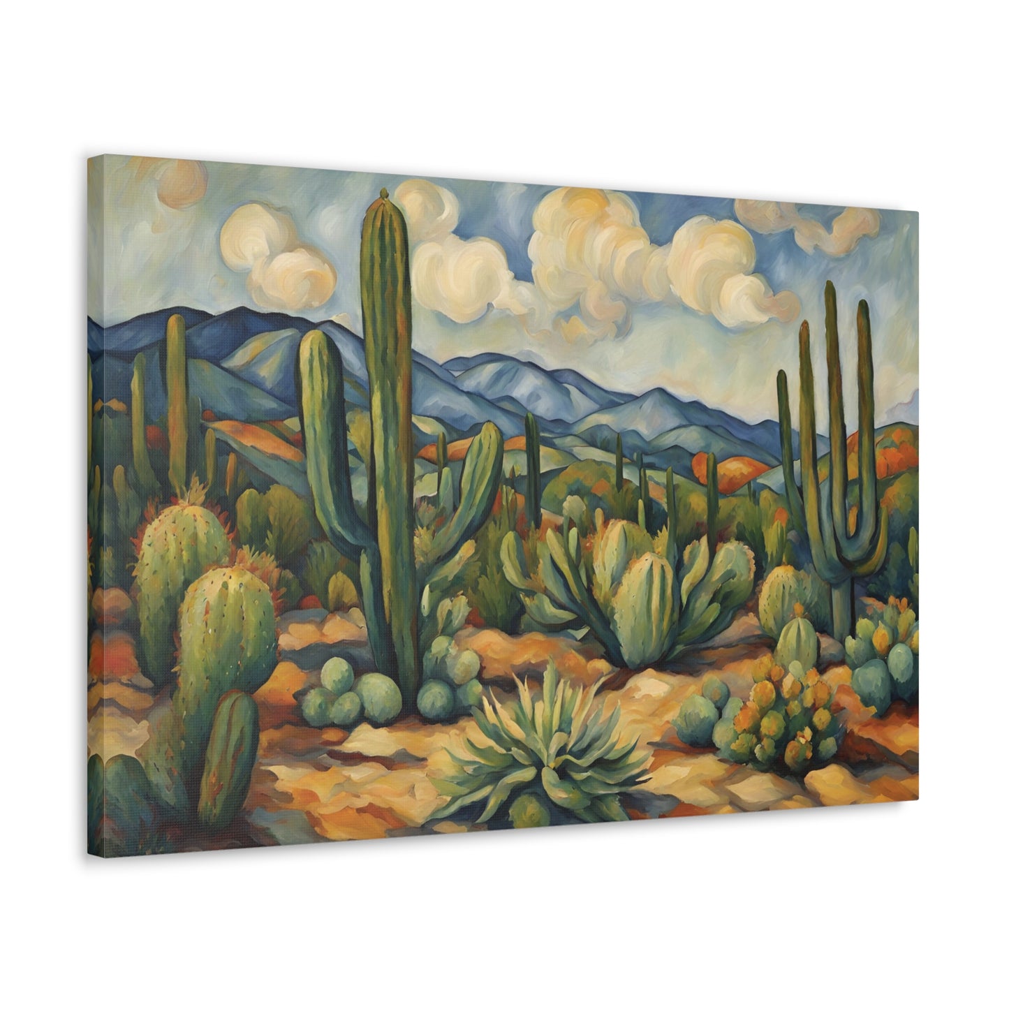 Cactus Desert Landscape Canvas Gallery Wrap 30x20 Inch Wall Art Canvas