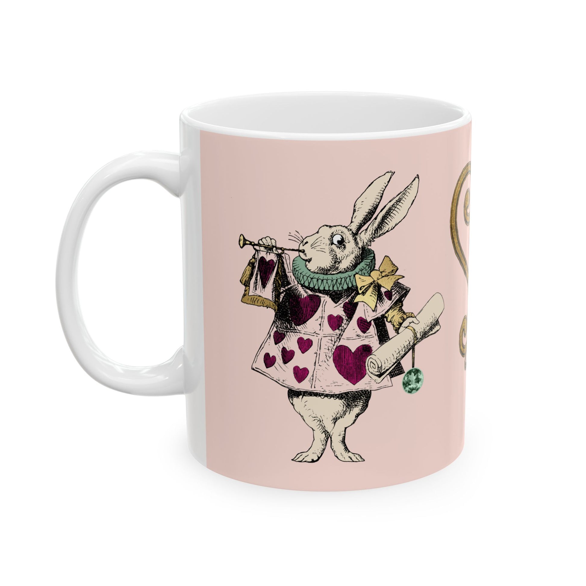 Queen Of Hearts Rabbit Herald Alice In Wonderland Ceramic Coffee Mug 11oz Mug