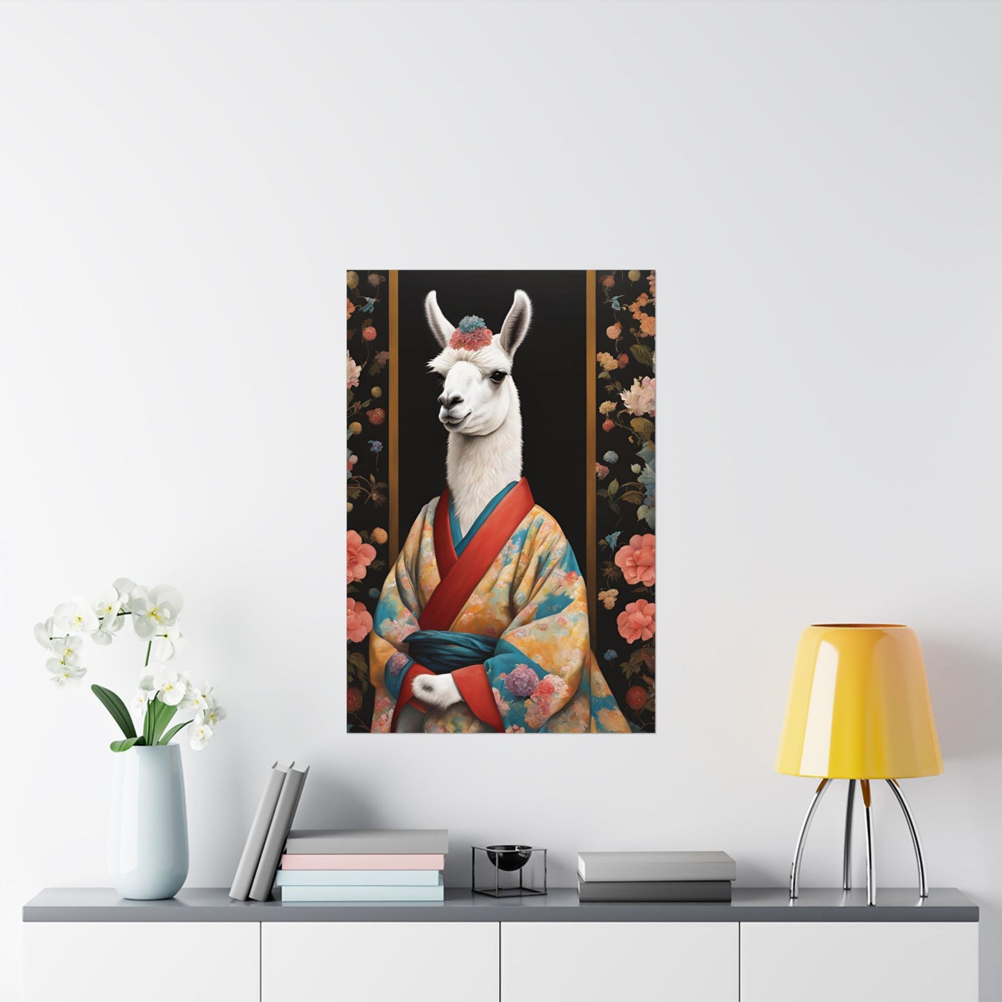 Llama In Japan Matte Poster 24x36 Inches Kitsch Art Poster