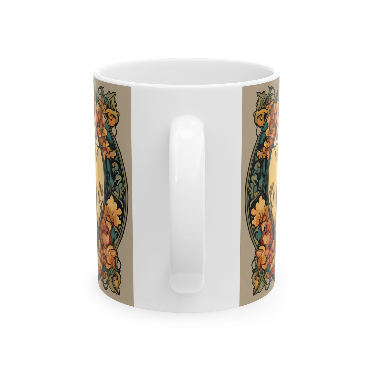 Deer Coffee Mug Cup 11oz Art Nouveau Style Mug