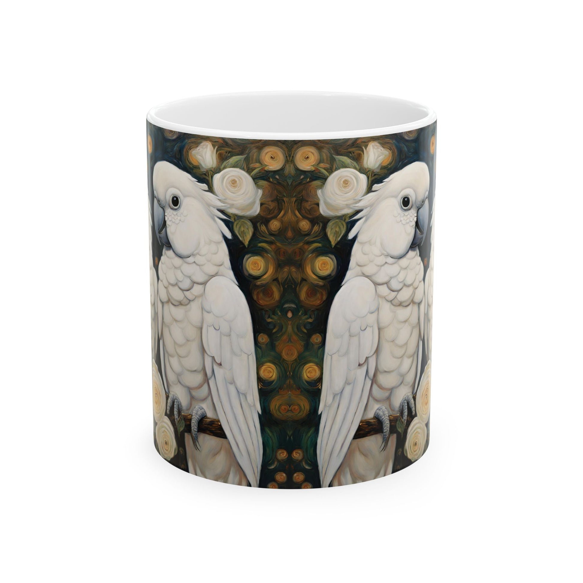 Parrots Roses Coffee Mug 11oz Art Ceramic Cup Mug