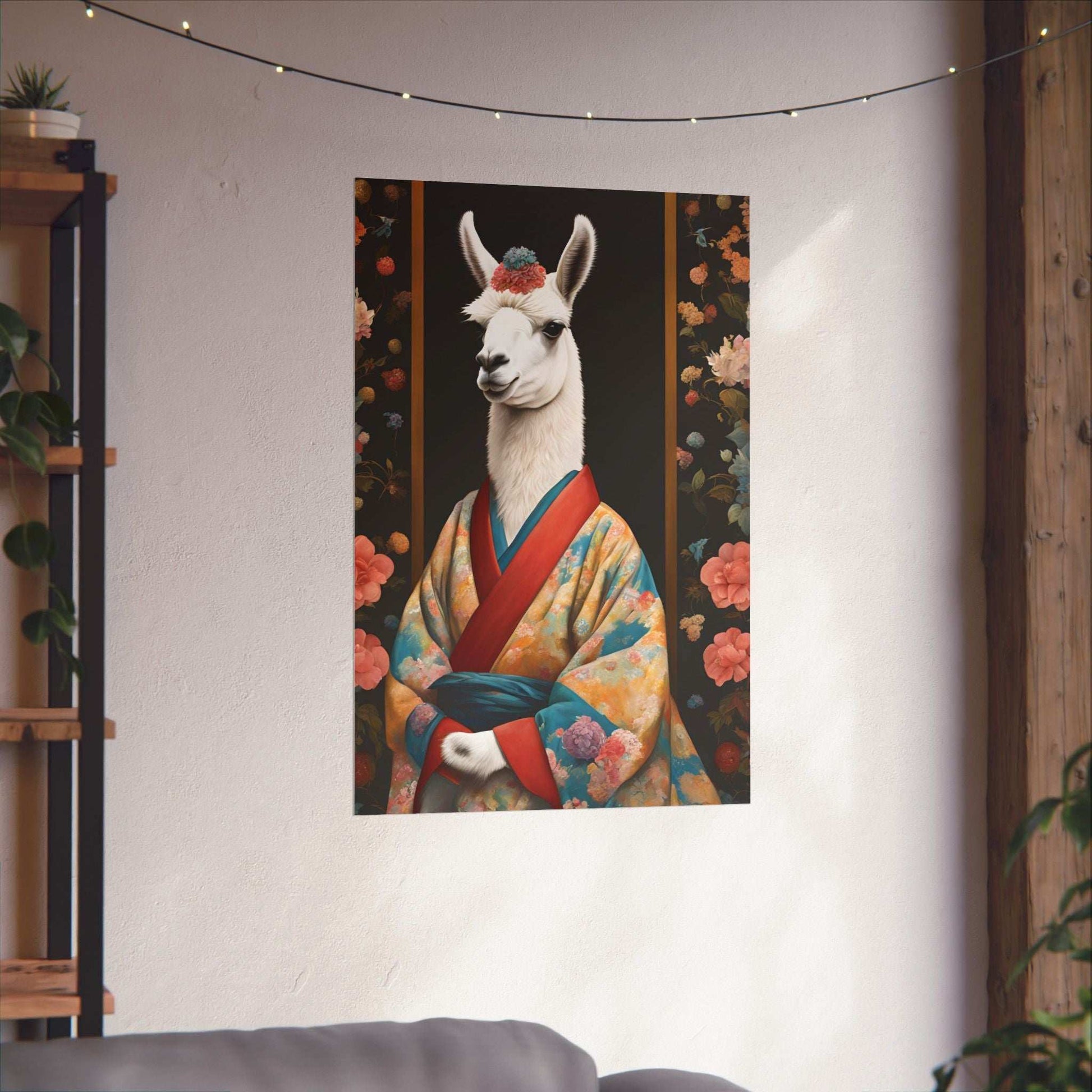 Llama In Japan Matte Poster 24x36 Inches Kitsch Art Poster