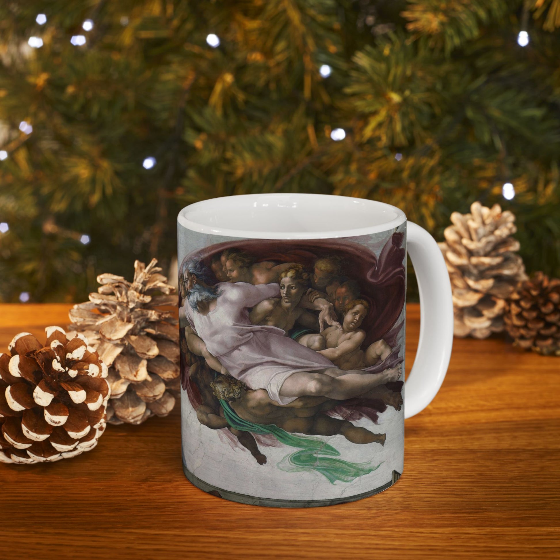 Creation Of Adam Ceramic Coffee Mug 11oz Michelangelo Renaissance Art 11oz Coffee Mugs Fall Picks Home & Living Kitchen mug Mugs Sublimation White base Mug