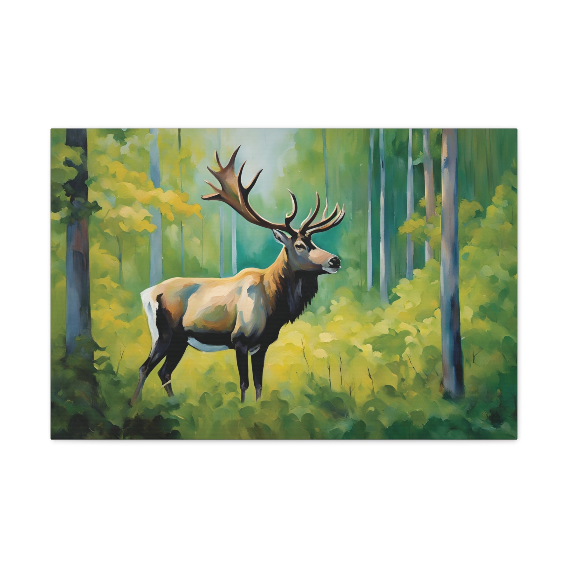 Caribou Forest Landscape Canvas Print 30x20 Inch Wall Art Canvas