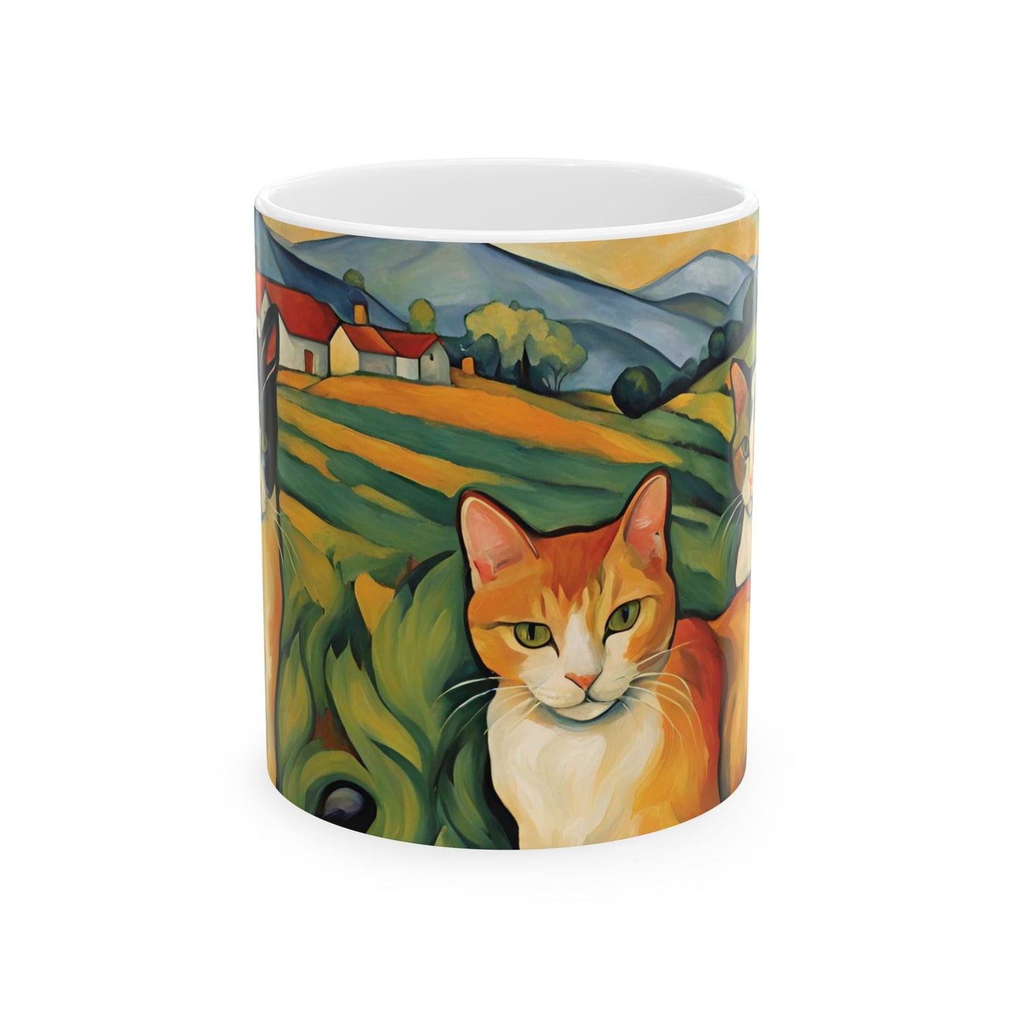 Farm Cats Coffee Mug 11oz Animal Art Cup 11oz 15oz Cat Cat Art Cat Coffee Mug ceramic mug Coffee Mug Coffee Mugs Cup Home & Living Kitchen Mug Mug