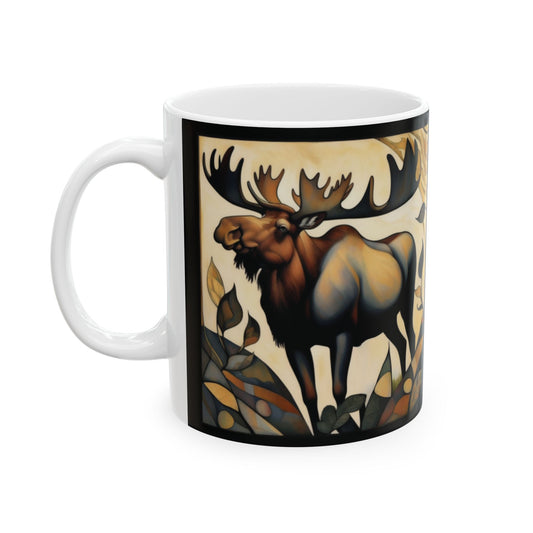Moose Coffee Mug Tea Ceramic Cup 11oz