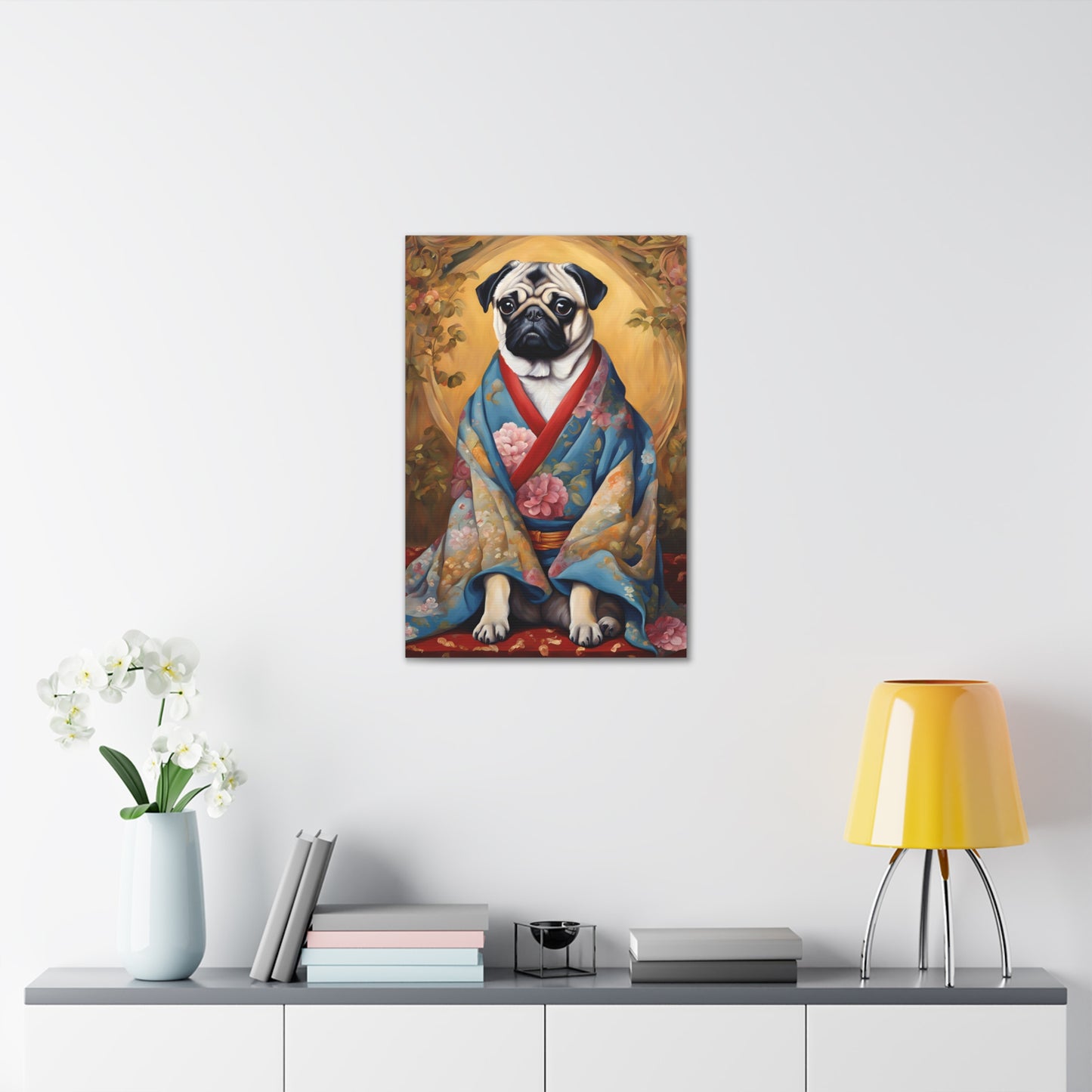 Pug In Japan Kitsch Art 20x30 Inch Canvas Wall Gallery Wrap Canvas