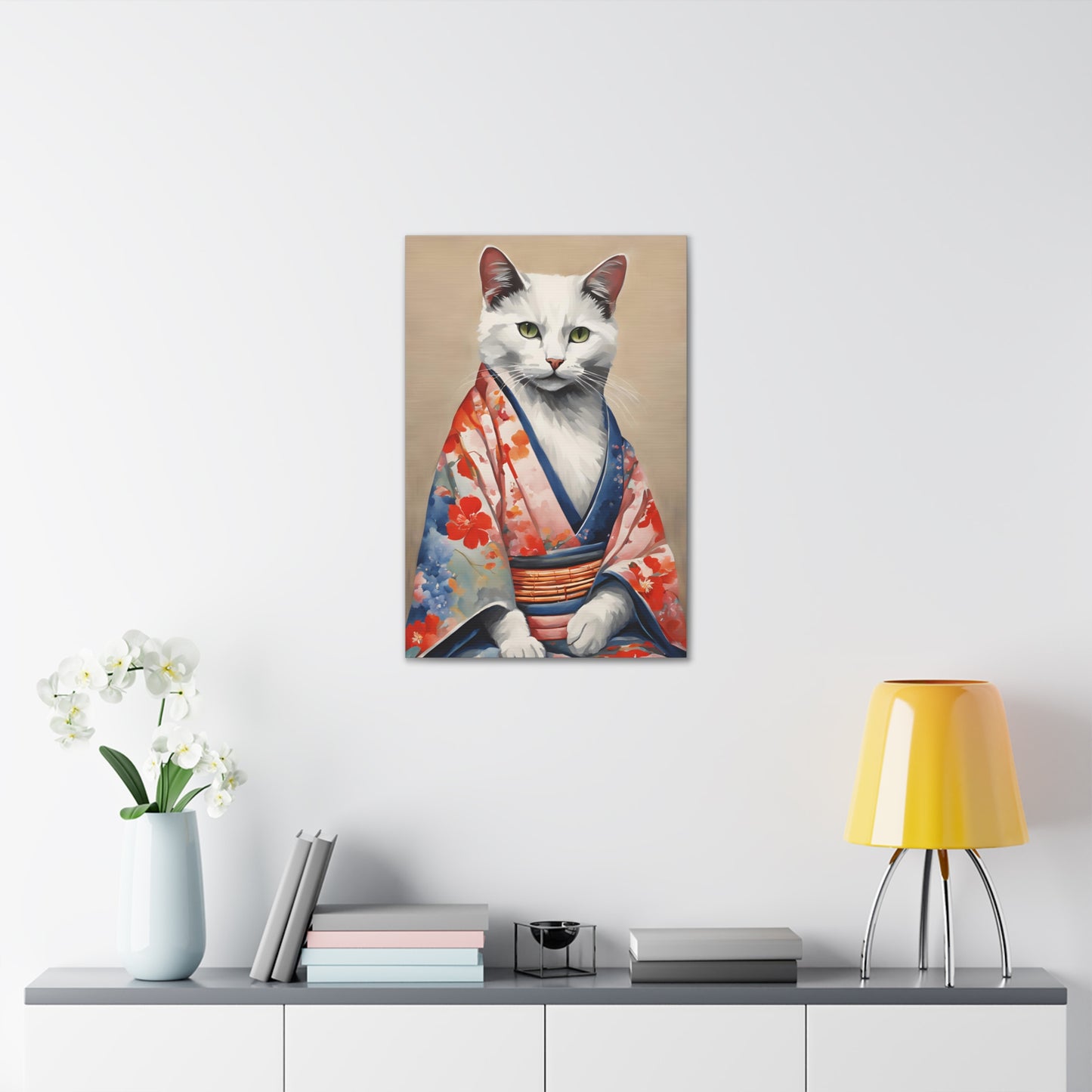 Cat In Kimono 20x30 Inch Canvas Wall Art Gallery Wrap Canvas