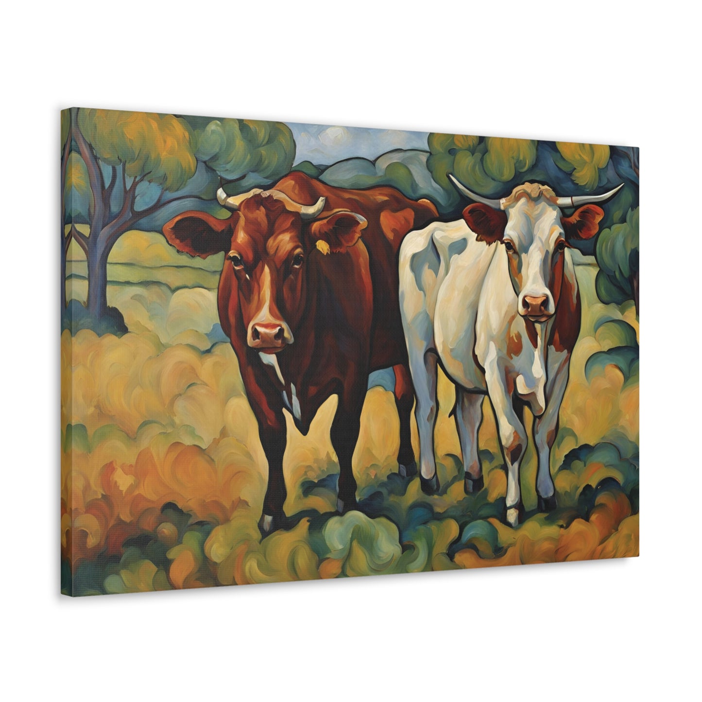 Farm Cattle Cows Canvas Gallery Wrap 30x20 Inch Wall Art Canvas