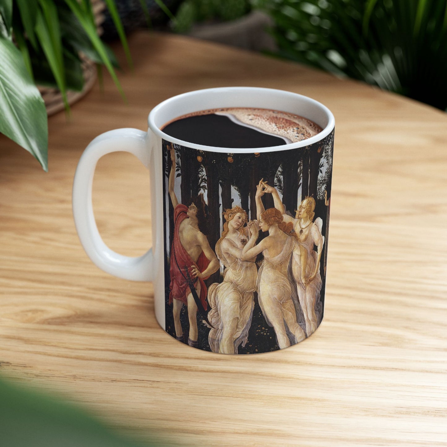 Primavera Three Graces Botticelli Art Ceramic Coffee Mug 11oz 11oz Coffee Mugs Home & Living Kitchen mug Mugs Sublimation White base Mug