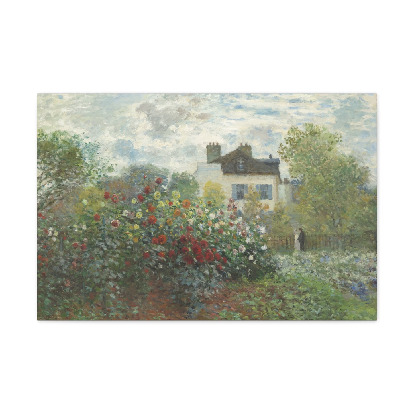 Monet's Artist Garden Canvas Gallery Wrap 30x20 Inch Wall Art Canvas