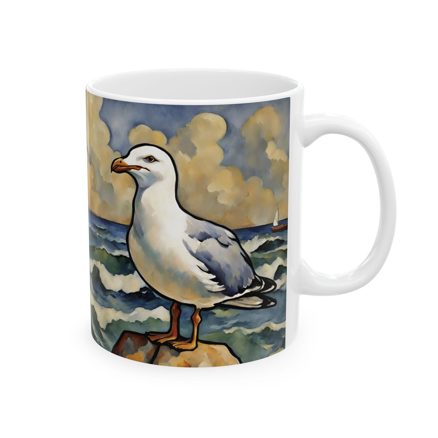 Seagull Coffee Mug 11oz Nautical Art Ceramic Cup