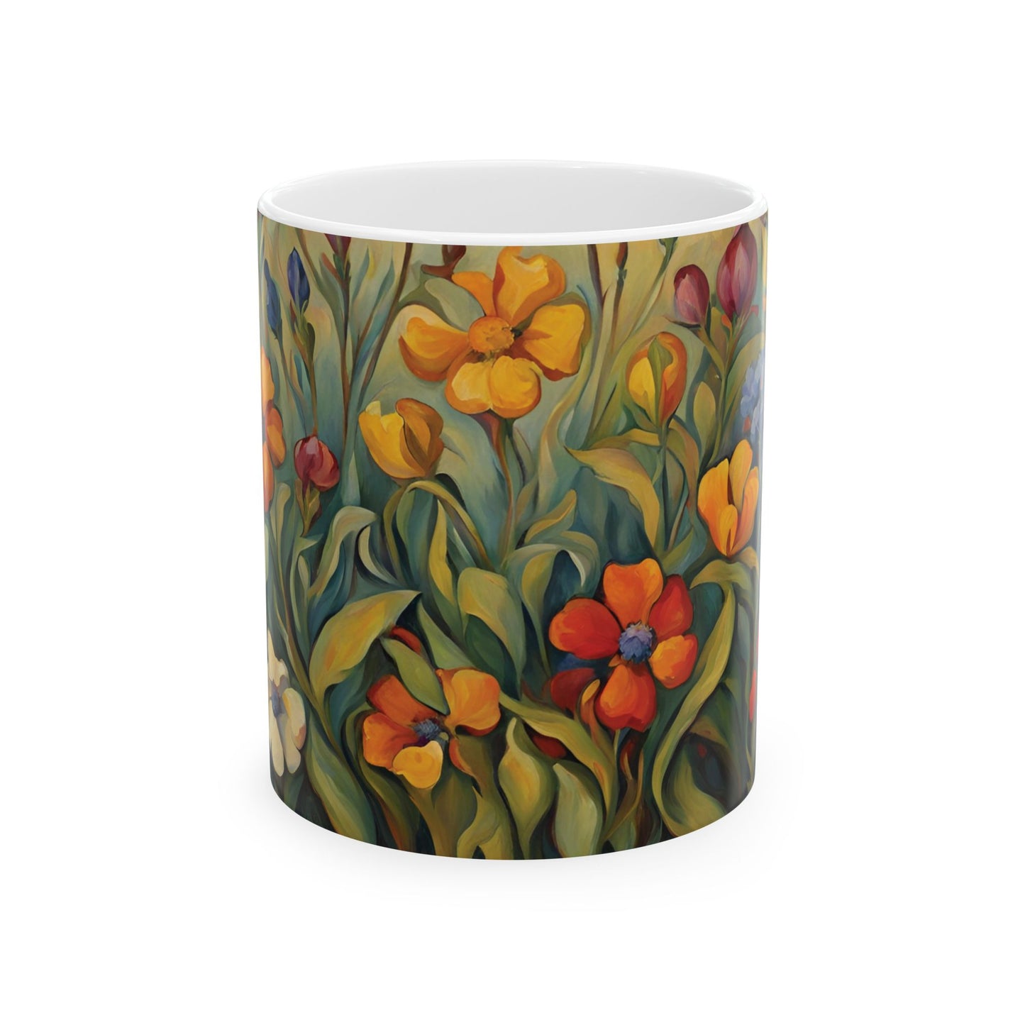 Wildflowers Coffee Mug 11oz Flower Art Ceramic Cup Mug