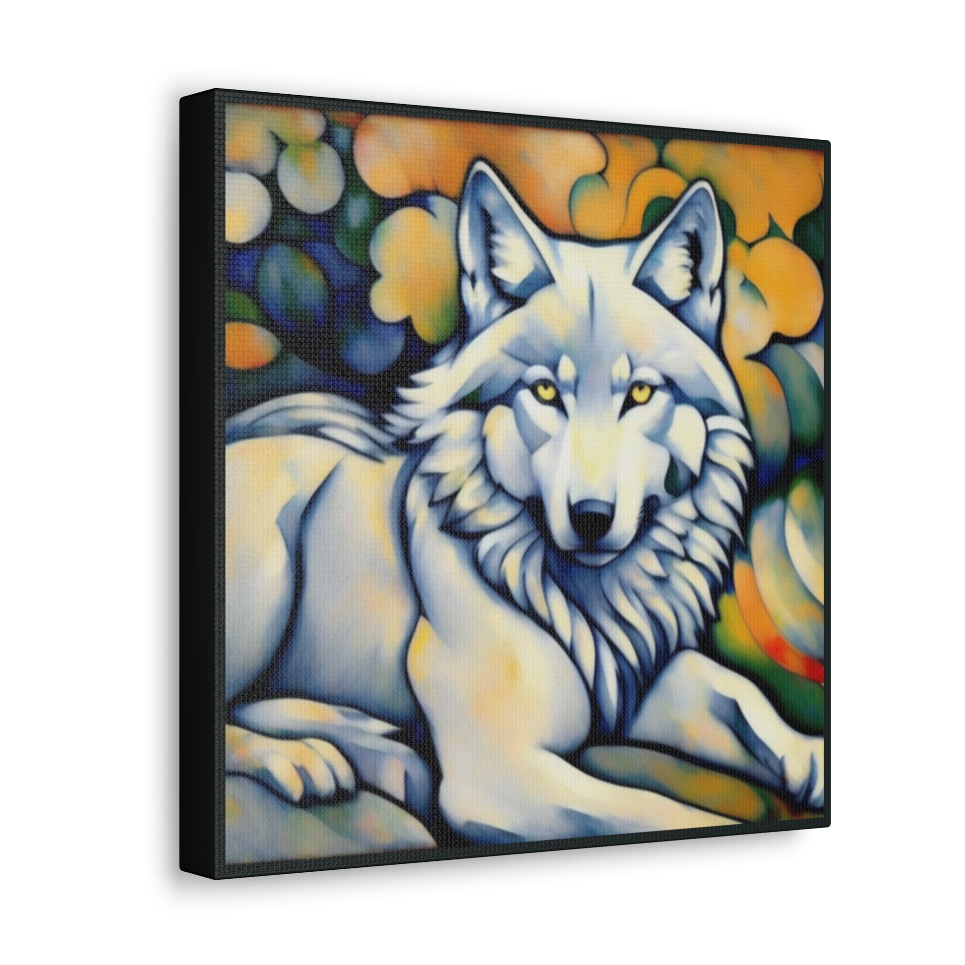 White Wolf Art Canvas Gallery Wrap 12x12 Inch 12″ x 12″ 1.25"