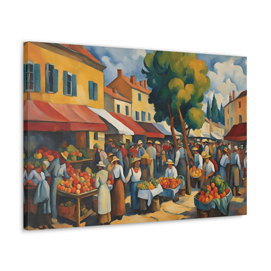 Farmer's Market Canvas Print 30x20 Inch Wall Art Canvas