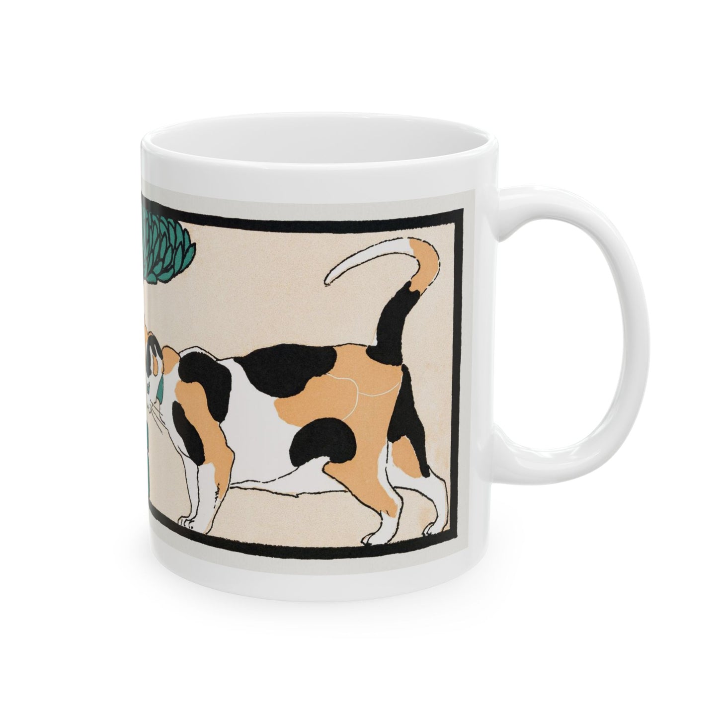 Cats Under A Tree Art Nouveau Ceramic Coffee Mug 11oz Edward Penfield Illustration 11oz cat cats Coffee Mugs Home & Living Kitchen mug Mugs Sublimation White base Mug