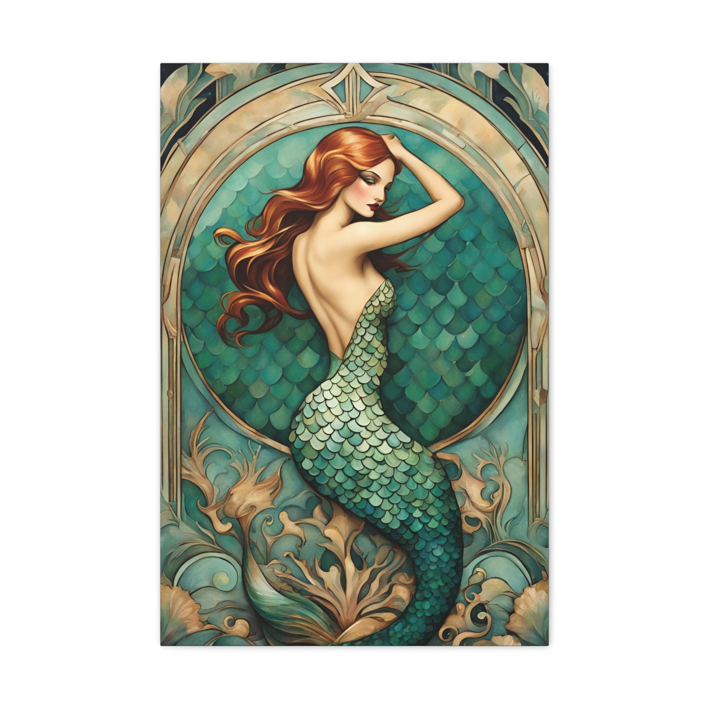 Art Deco Mermaid Canvas Gallery Wraps 20x30 Inches Art & Wall Decor Canvas Fall Picks Hanging Hardware Home & Living Indoor Spring Essentials Top Spring Products Valentine's Day Valentine's Day promotion Canvas