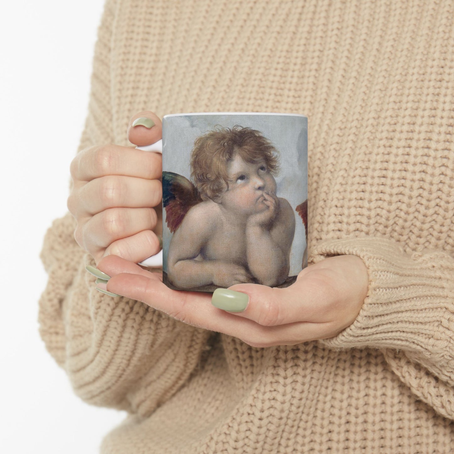 Angels Sistine Madonna Raphael Art Ceramic Coffee Mug 11oz 11oz Coffee Mugs Holiday Picks Home & Living Kitchen Mug Mugs Sublimation White base Mug