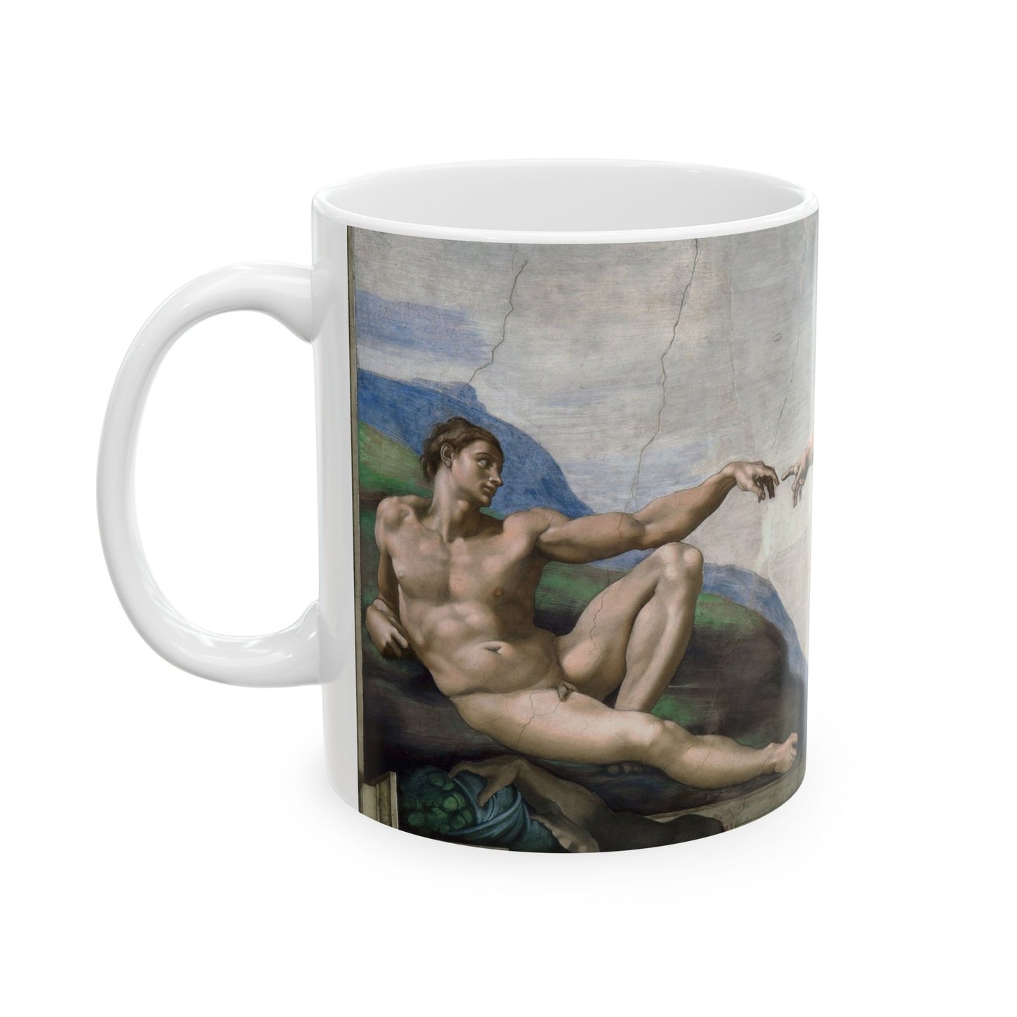 Creation Of Adam Ceramic Coffee Mug 11oz Michelangelo Renaissance Art 11oz Coffee Mugs Fall Picks Home & Living Kitchen mug Mugs Sublimation White base Mug