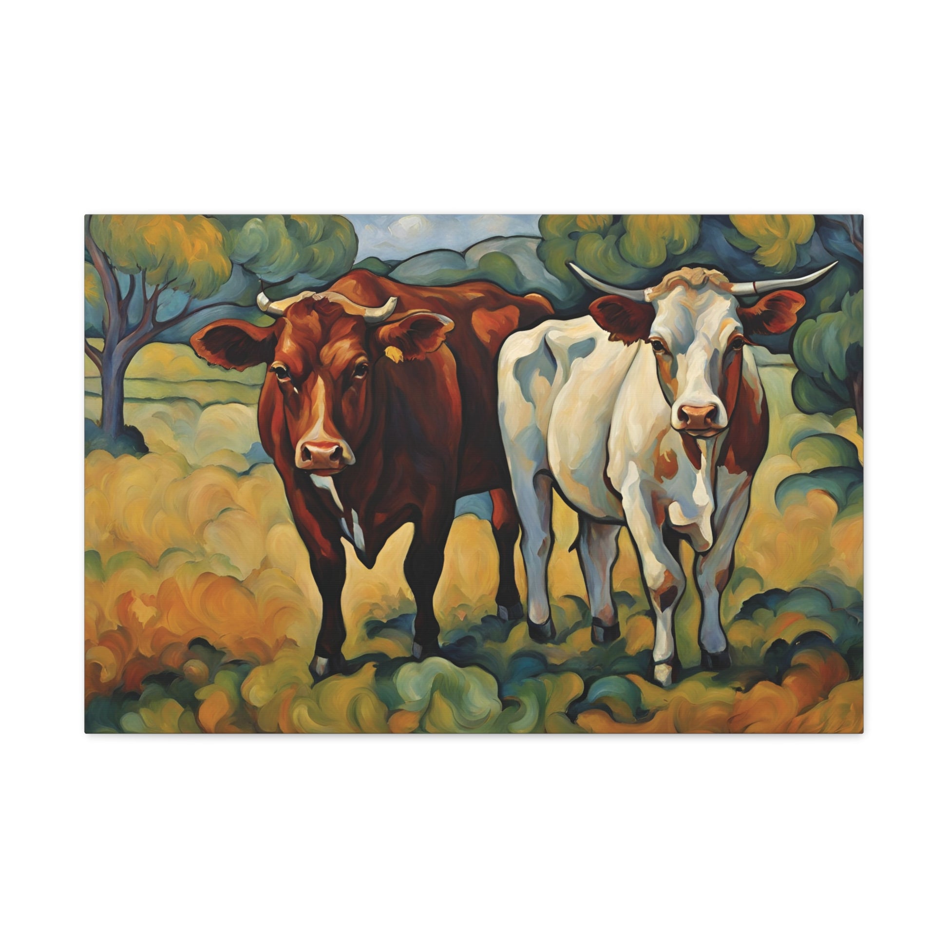 Farm Cattle Cows Canvas Gallery Wrap 30x20 Inch Wall Art Canvas