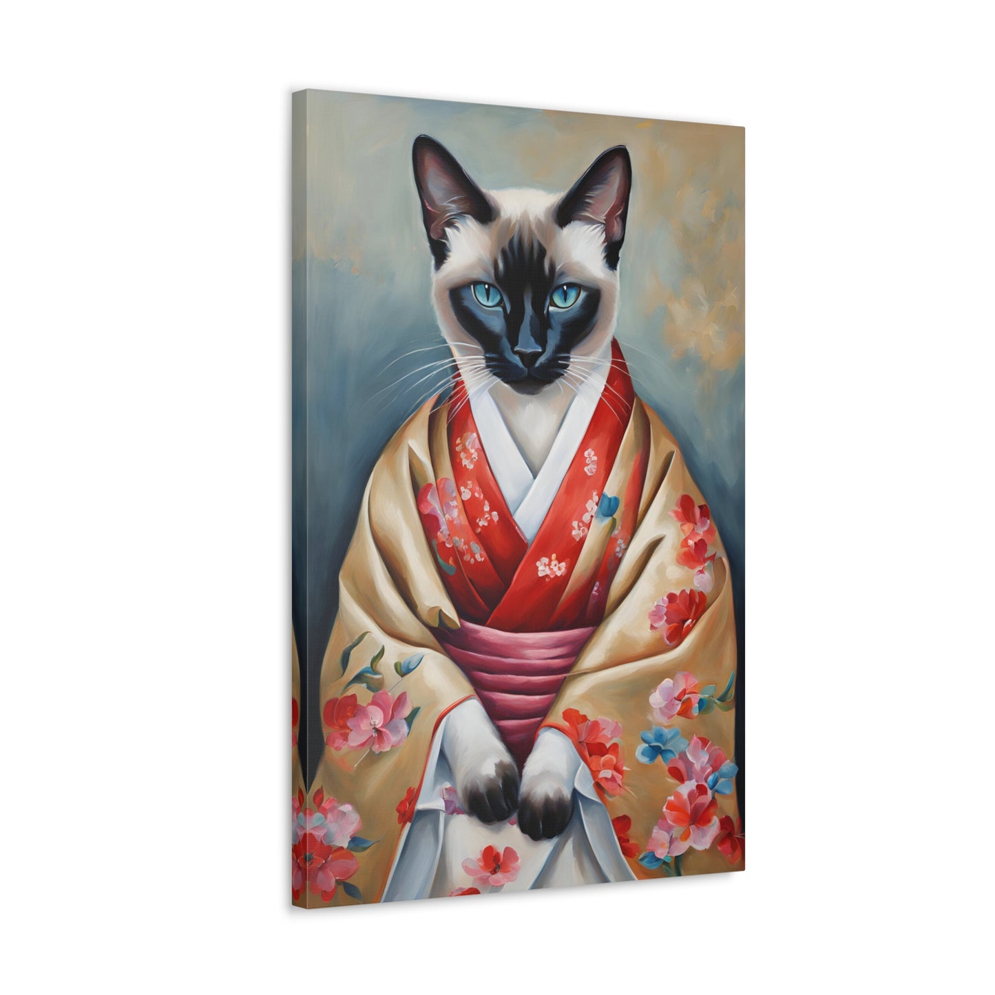 Siamese Cat In Kimono 20x30 Inch Canvas Wall Art Gallery Wrap Canvas