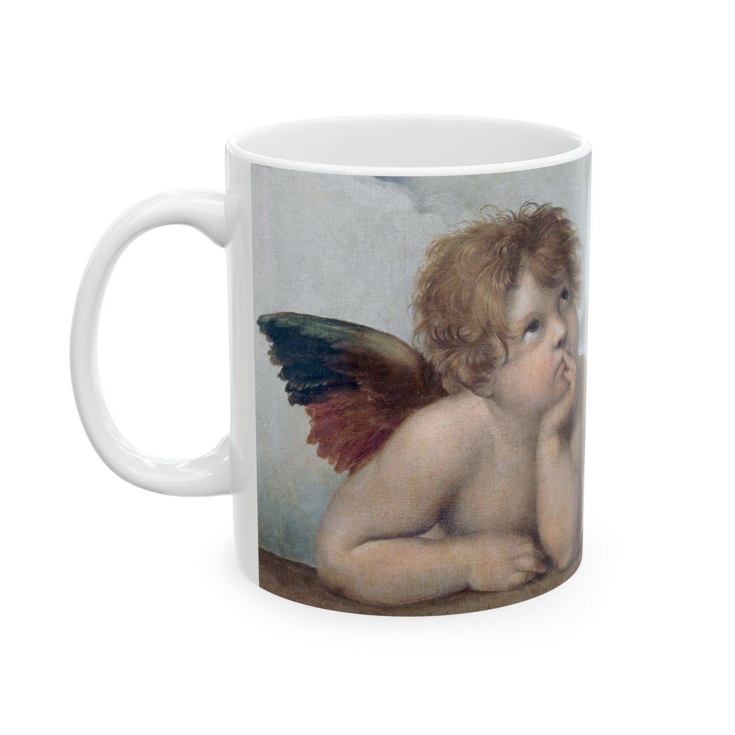 Angels Sistine Madonna Raphael Art Ceramic Coffee Mug 11oz 11oz Coffee Mugs Holiday Picks Home & Living Kitchen Mug Mugs Sublimation White base Mug