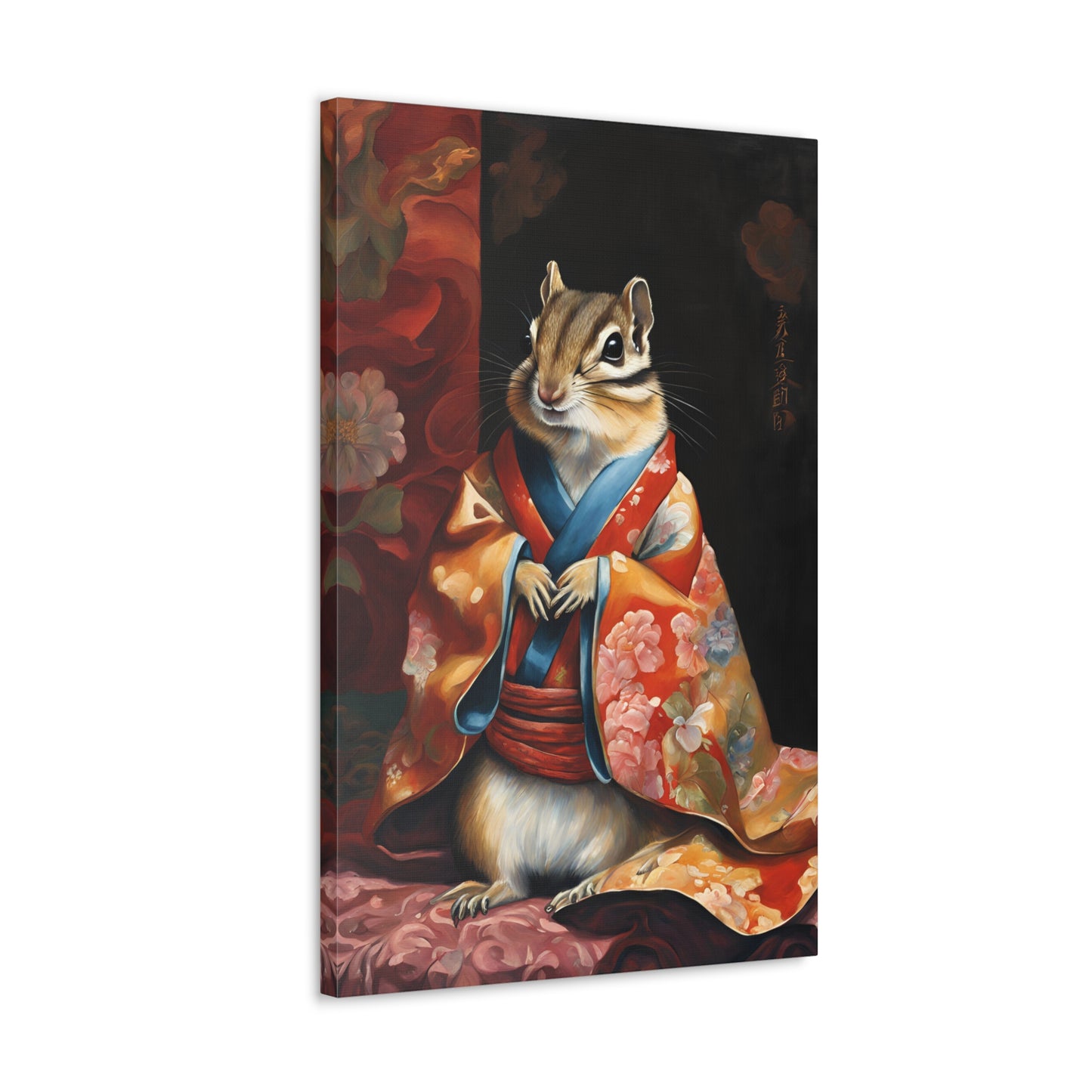 Chipmunk In Kimono Japan Kitsch Art 20x30 Inch Canvas Wall Gallery Wrap Canvas