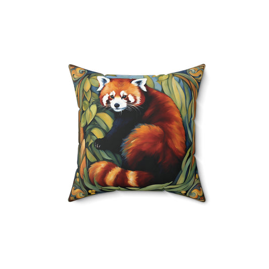 Red Panda Art Faux Suede Square Throw Pillow for Couch Sofa Bed