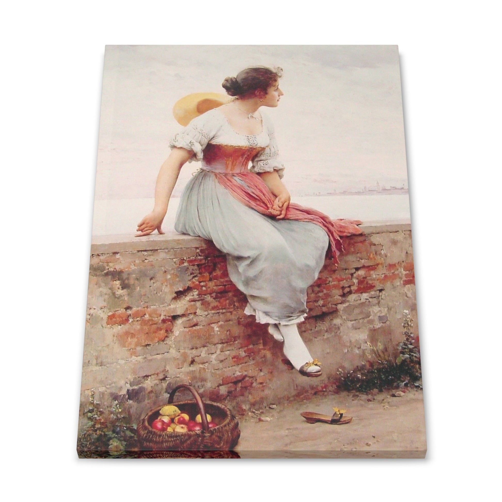 A Pensive Moment Eugene de Blaas Female Wall Art Canvas Print 30x20 Inch Canvas