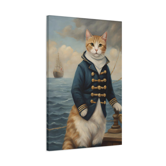 Cat Admiral Art Canvas Print Wall Decor 20x30 Inch Ready To Hang Canvas 20″ x 30″ (Vertical) 1.25"