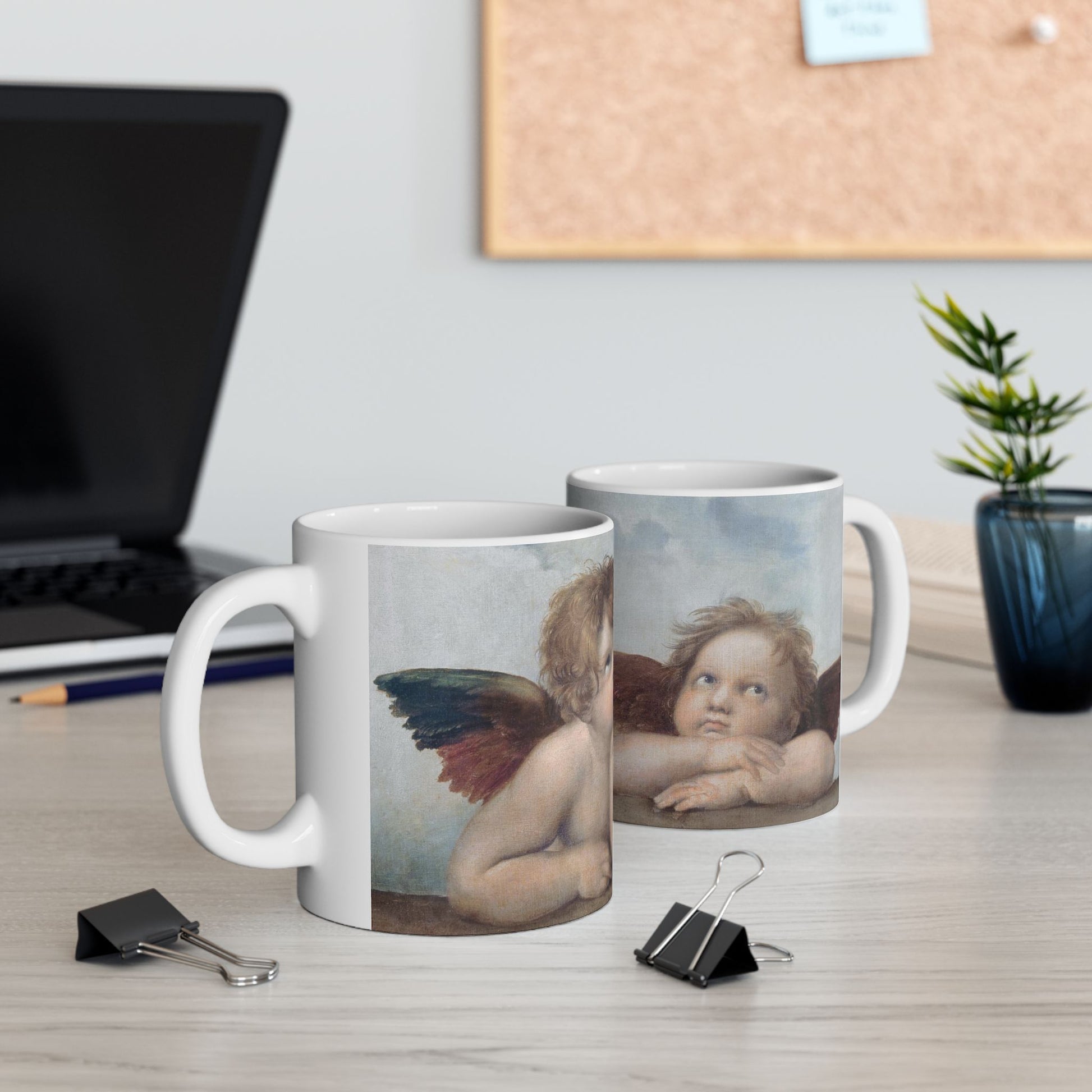 Angels Sistine Madonna Raphael Art Ceramic Coffee Mug 11oz 11oz Coffee Mugs Holiday Picks Home & Living Kitchen Mug Mugs Sublimation White base Mug