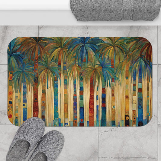 Modern Palm Trees Bathroom Bath Mat 34"×21" Home Decor 34" × 21"