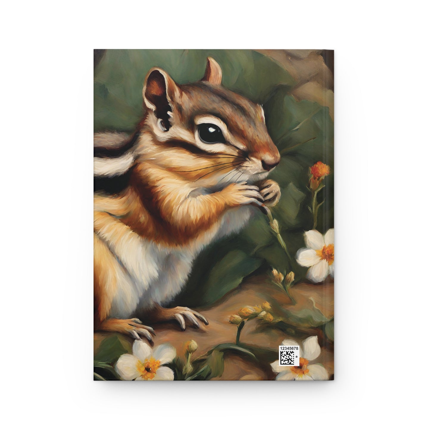 Chipmunk Flower Art Hardcover Journal Notebook Matte 75 Sheets 5.75x8 inches Paper products