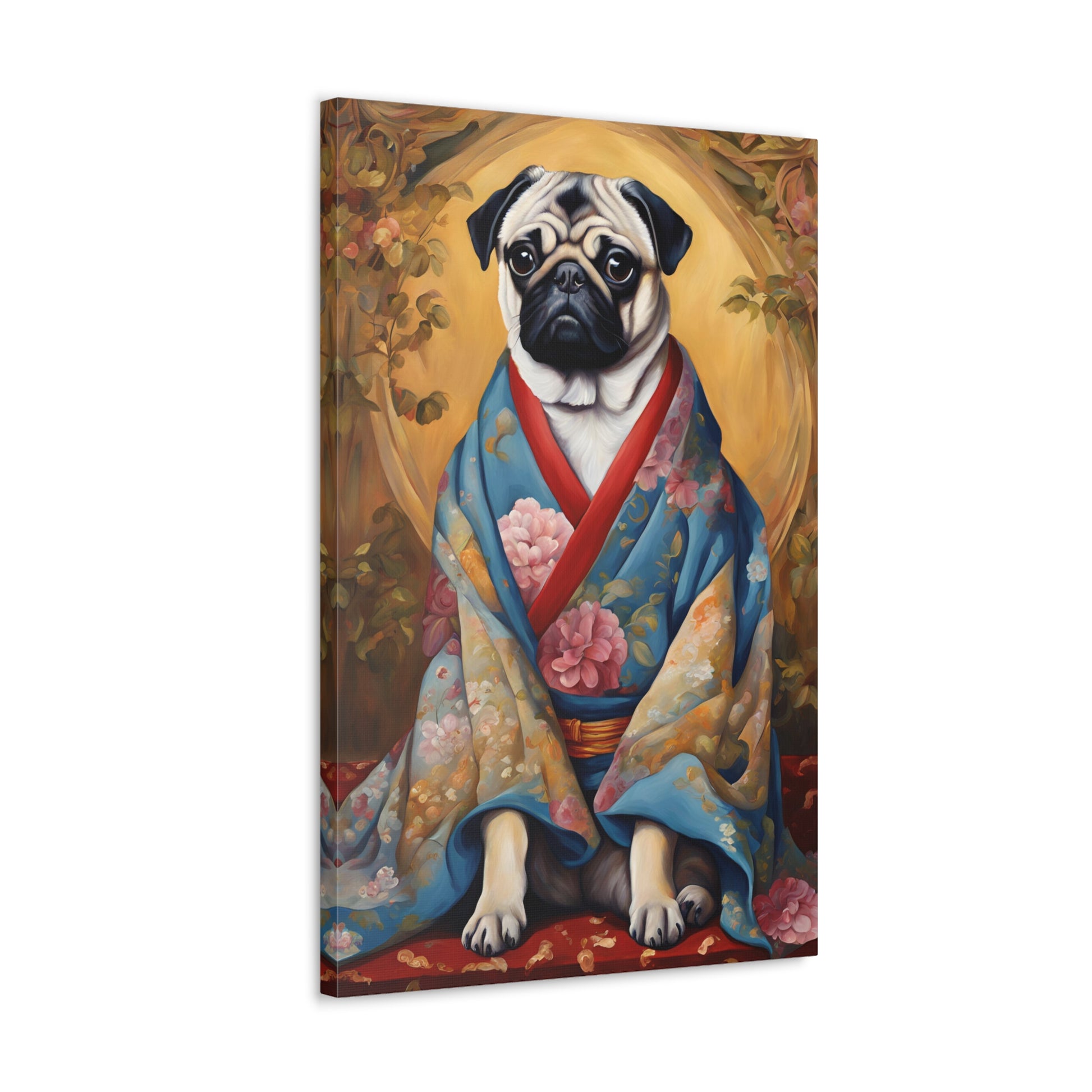 Pug In Japan Kitsch Art 20x30 Inch Canvas Wall Gallery Wrap Canvas