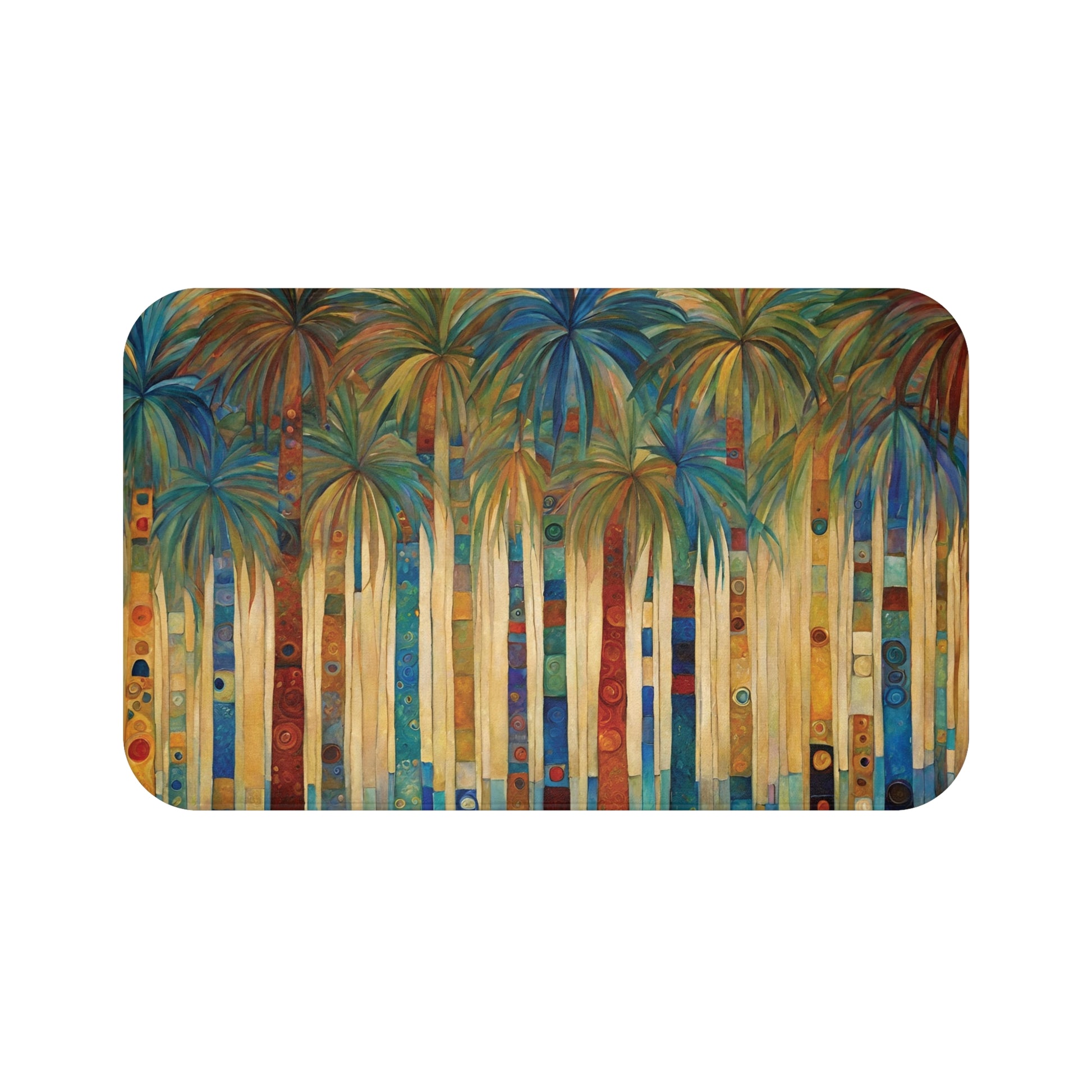 Modern Palm Trees Bathroom Bath Mat 34"×21" Home Decor