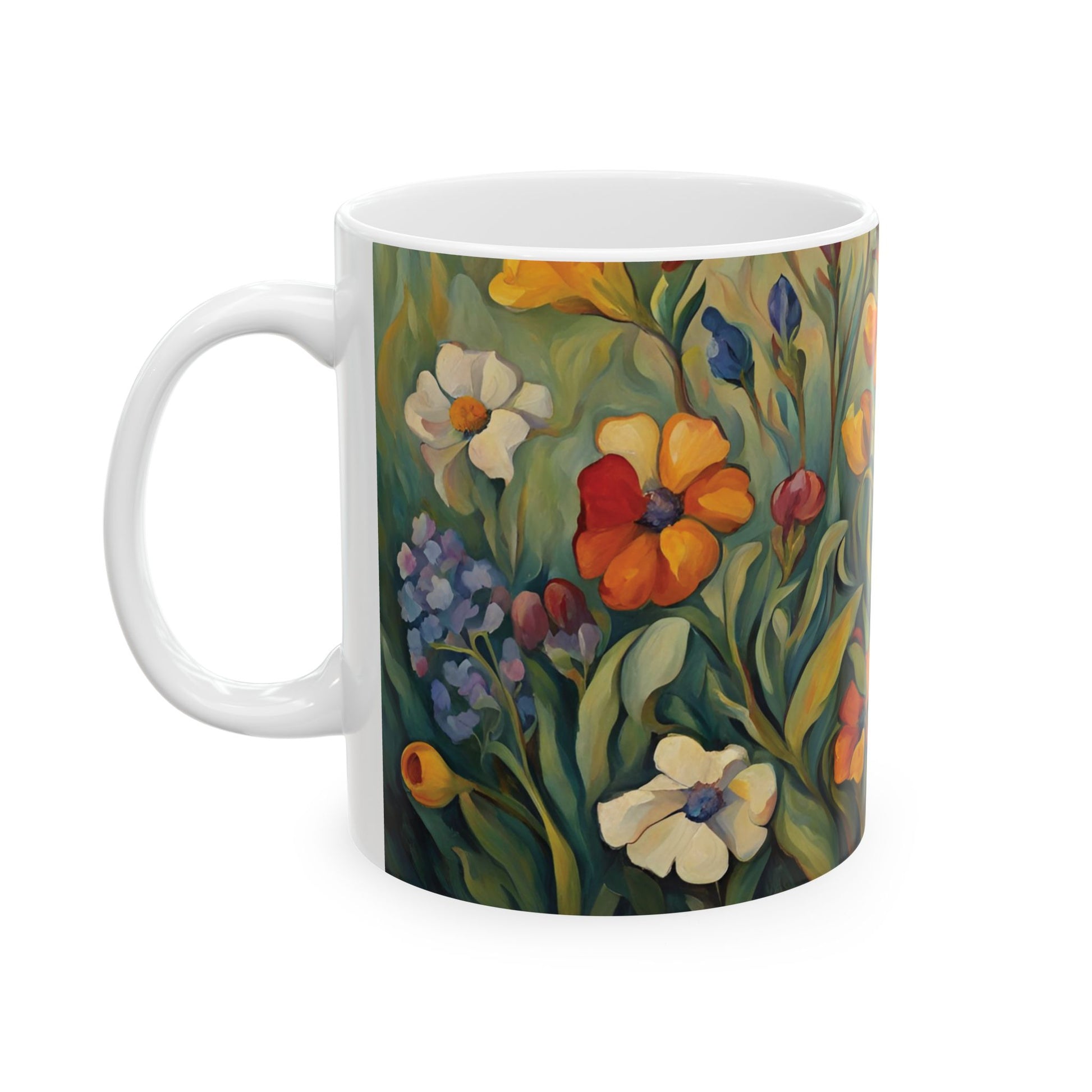 Wildflowers Coffee Mug 11oz Flower Art Ceramic Cup Mug