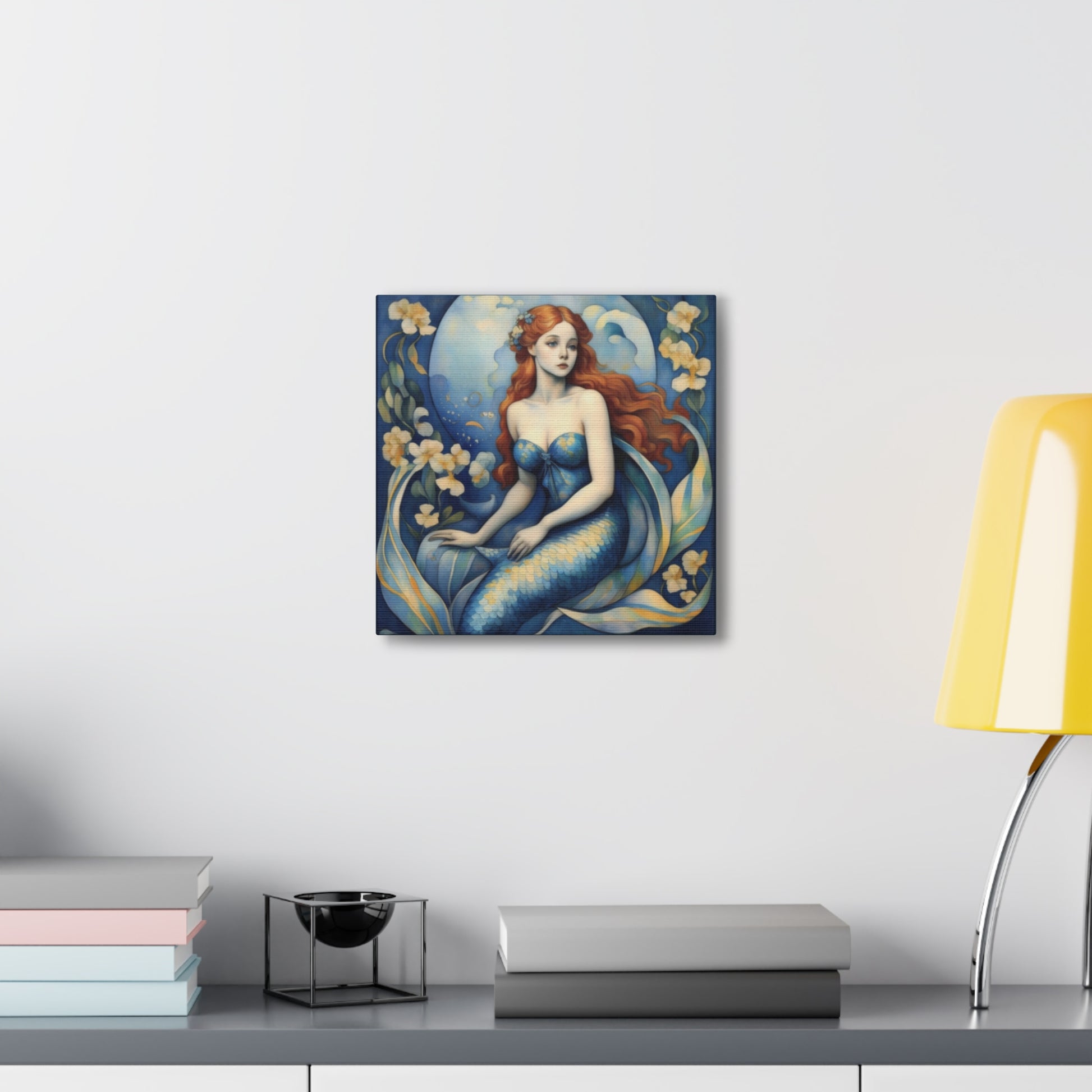 Mermaid Art Canvas Gallery Wrap Print 12x12 inch