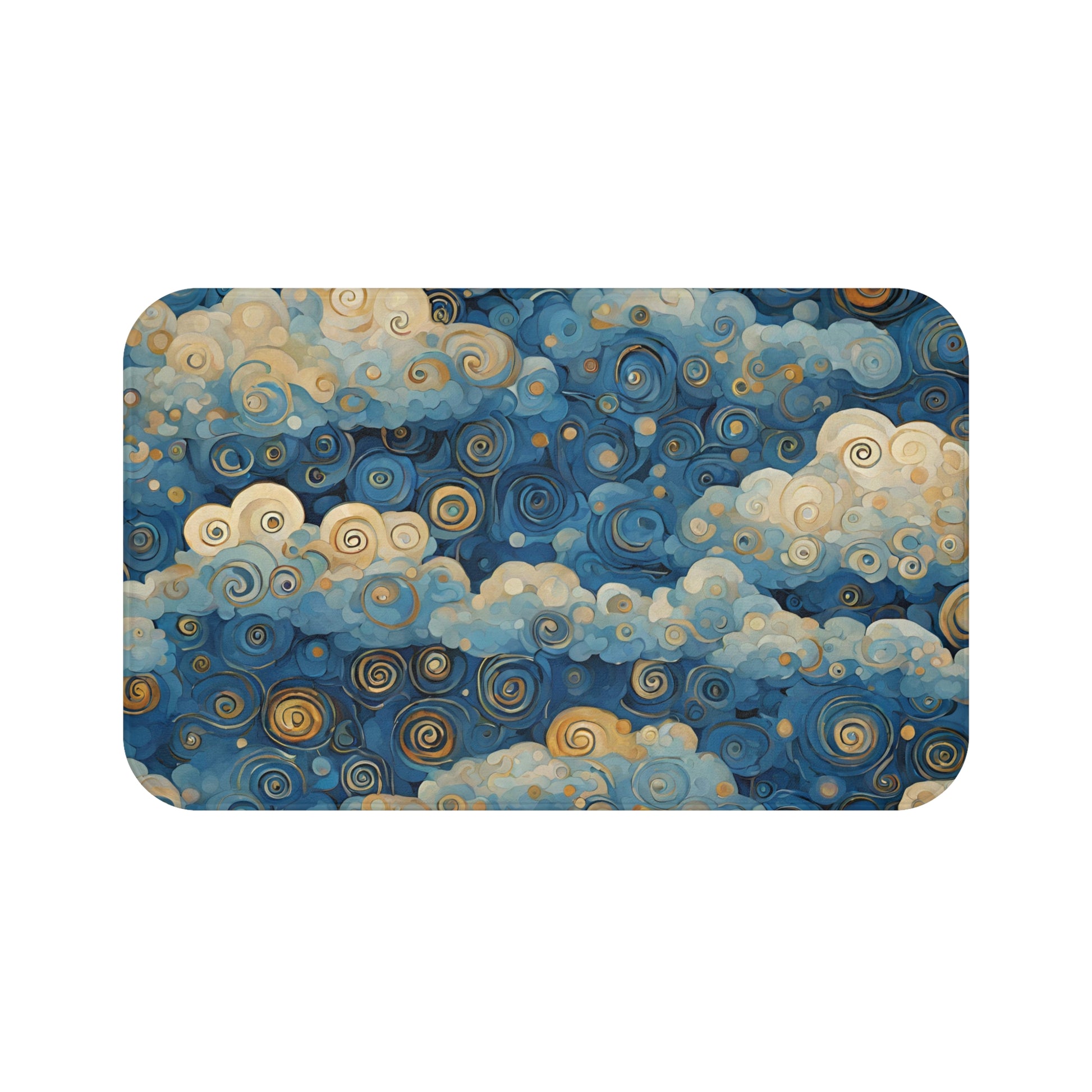 Blue Sky Clouds Bathroom Bath Mat 34"×21" Home Decor