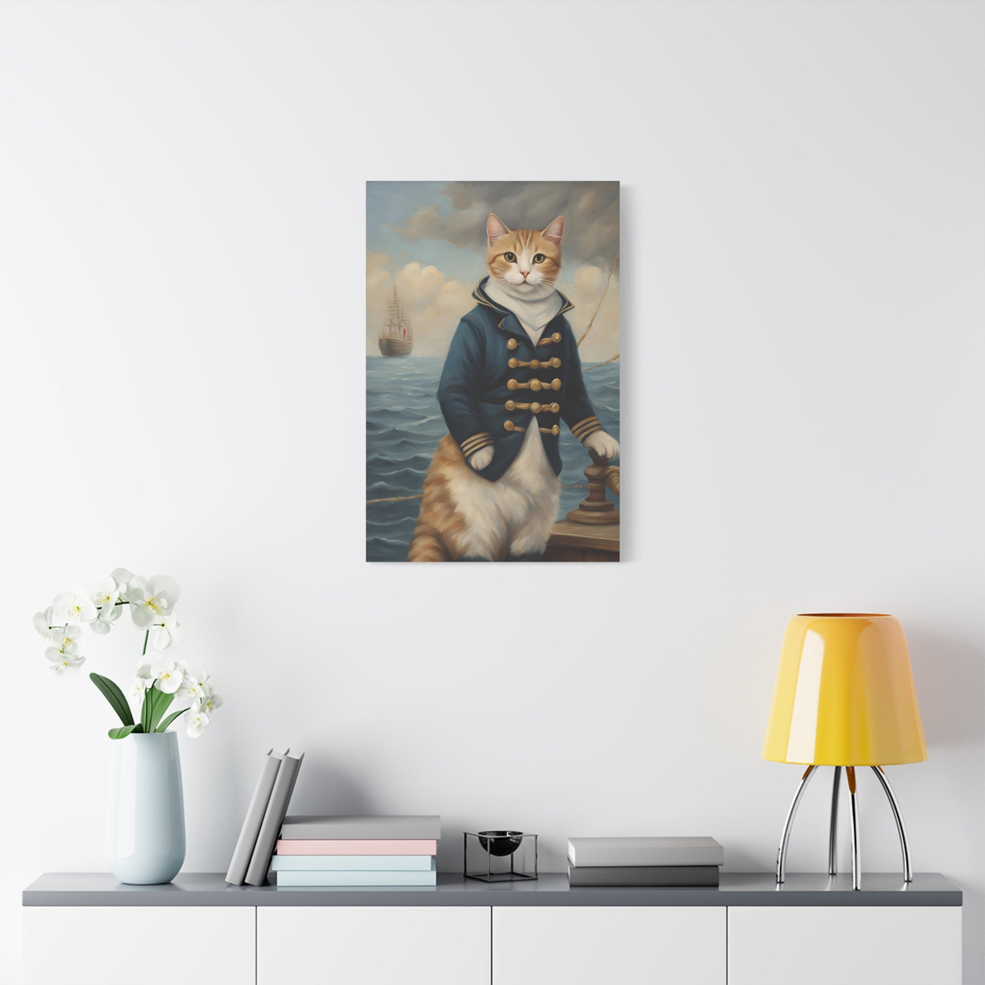 Cat Admiral Art Canvas Print Wall Decor 20x30 Inch Ready To Hang Canvas