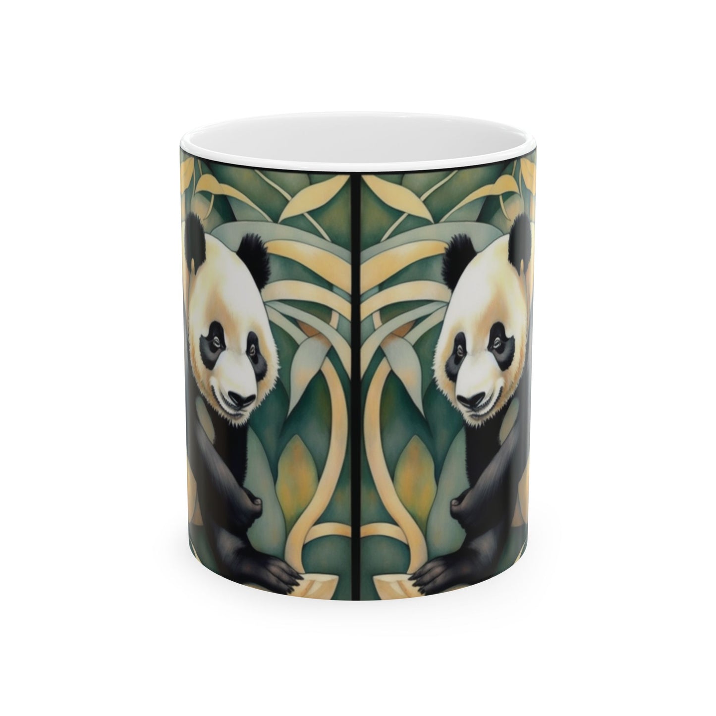 Panda Coffee Mug 11oz Art Nouveau Ceramic Cup