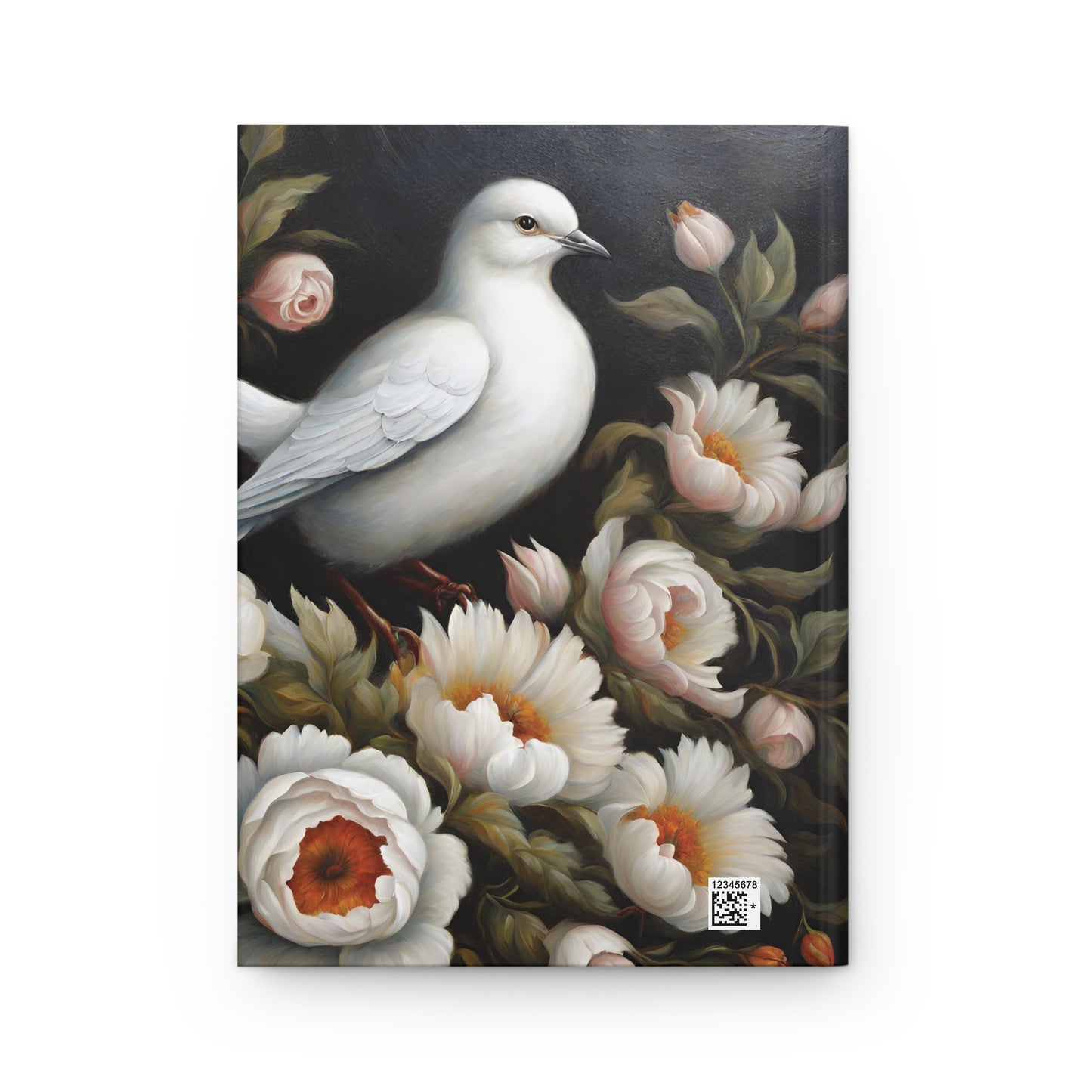 Dove Flower Art Hardcover Journal Notebook Matte 75 Sheets 5.75x8 inches Paper products