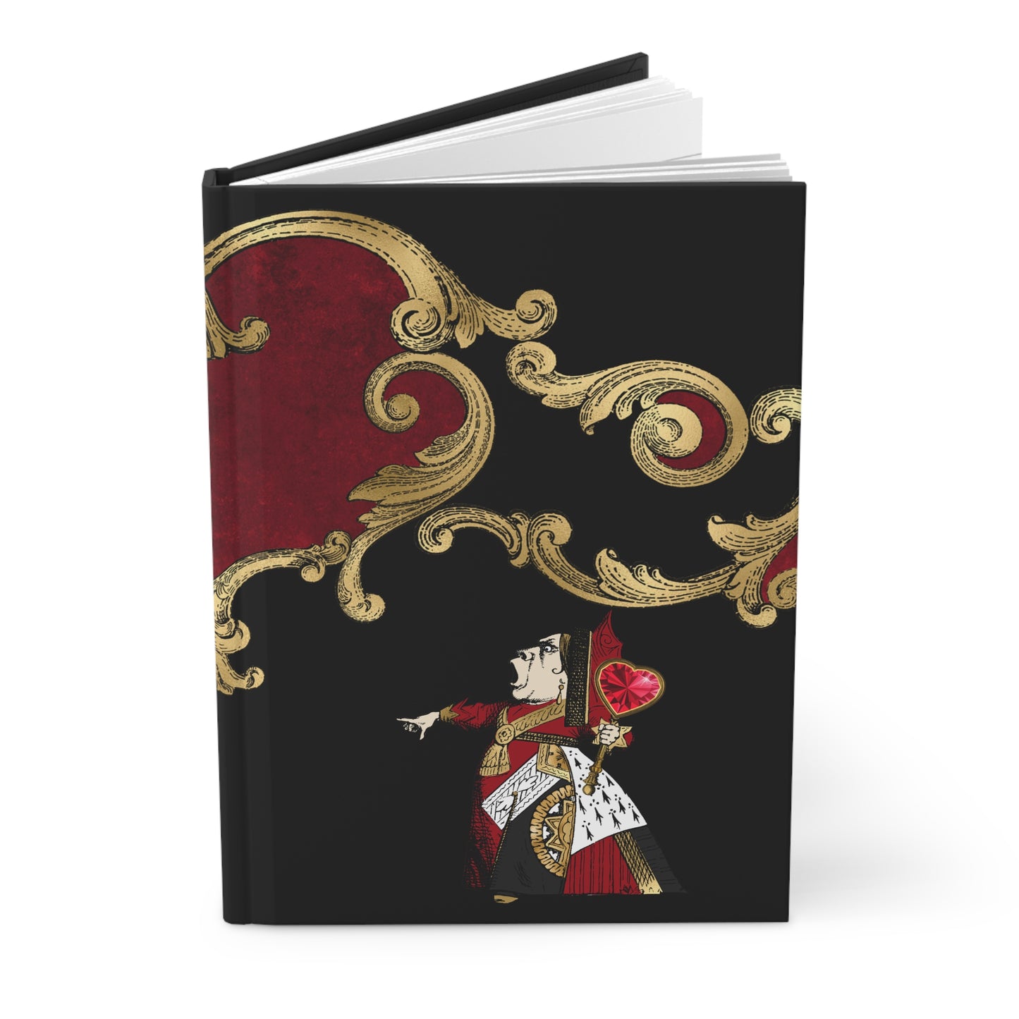 Queen Of Hearts Alice In Wonderland Hardcover Journal Paper products Journal