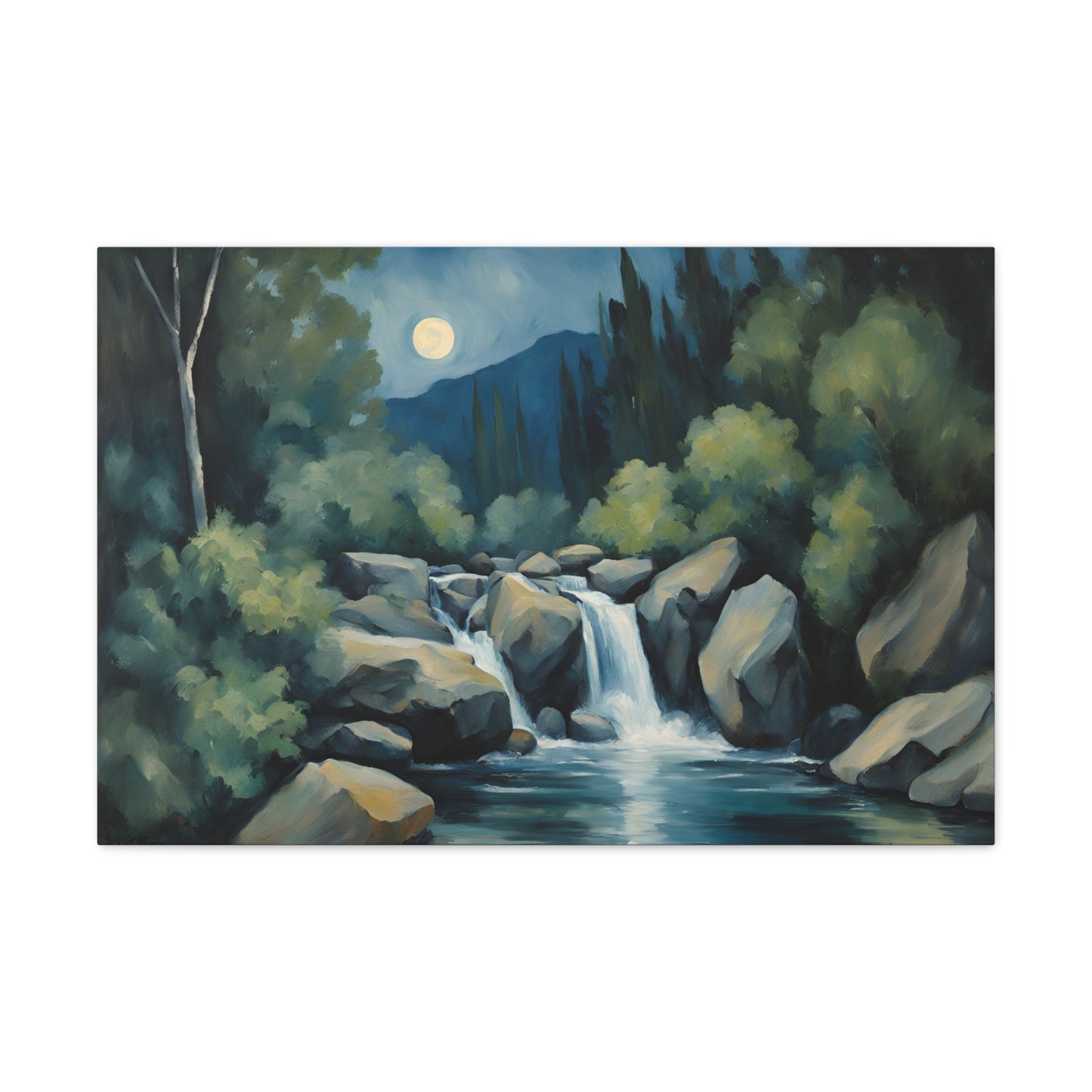 Moonlit Landscape Canvas Print 30x20 Inch Wall Art Canvas