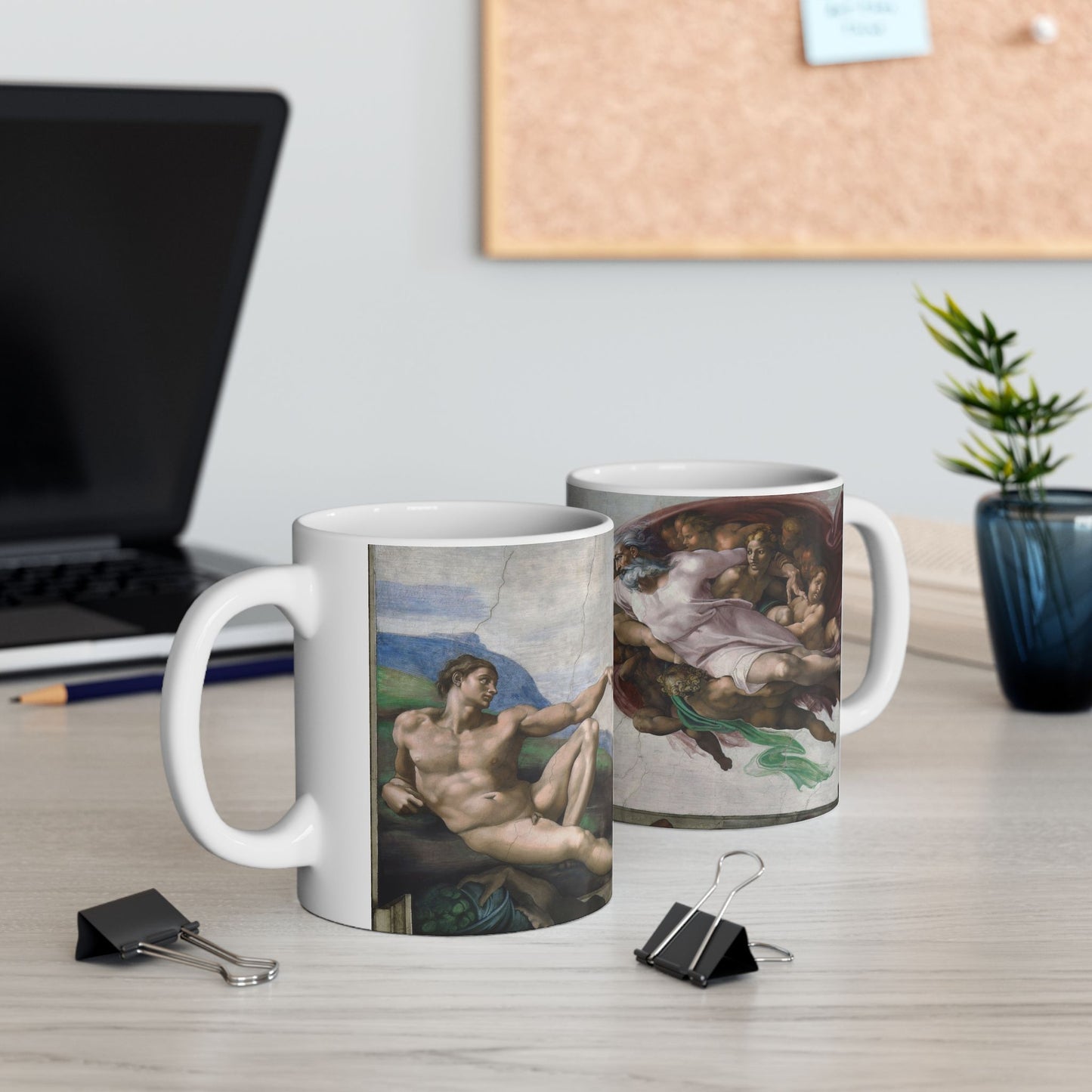 Creation Of Adam Ceramic Coffee Mug 11oz Michelangelo Renaissance Art 11oz Coffee Mugs Fall Picks Home & Living Kitchen mug Mugs Sublimation White base Mug